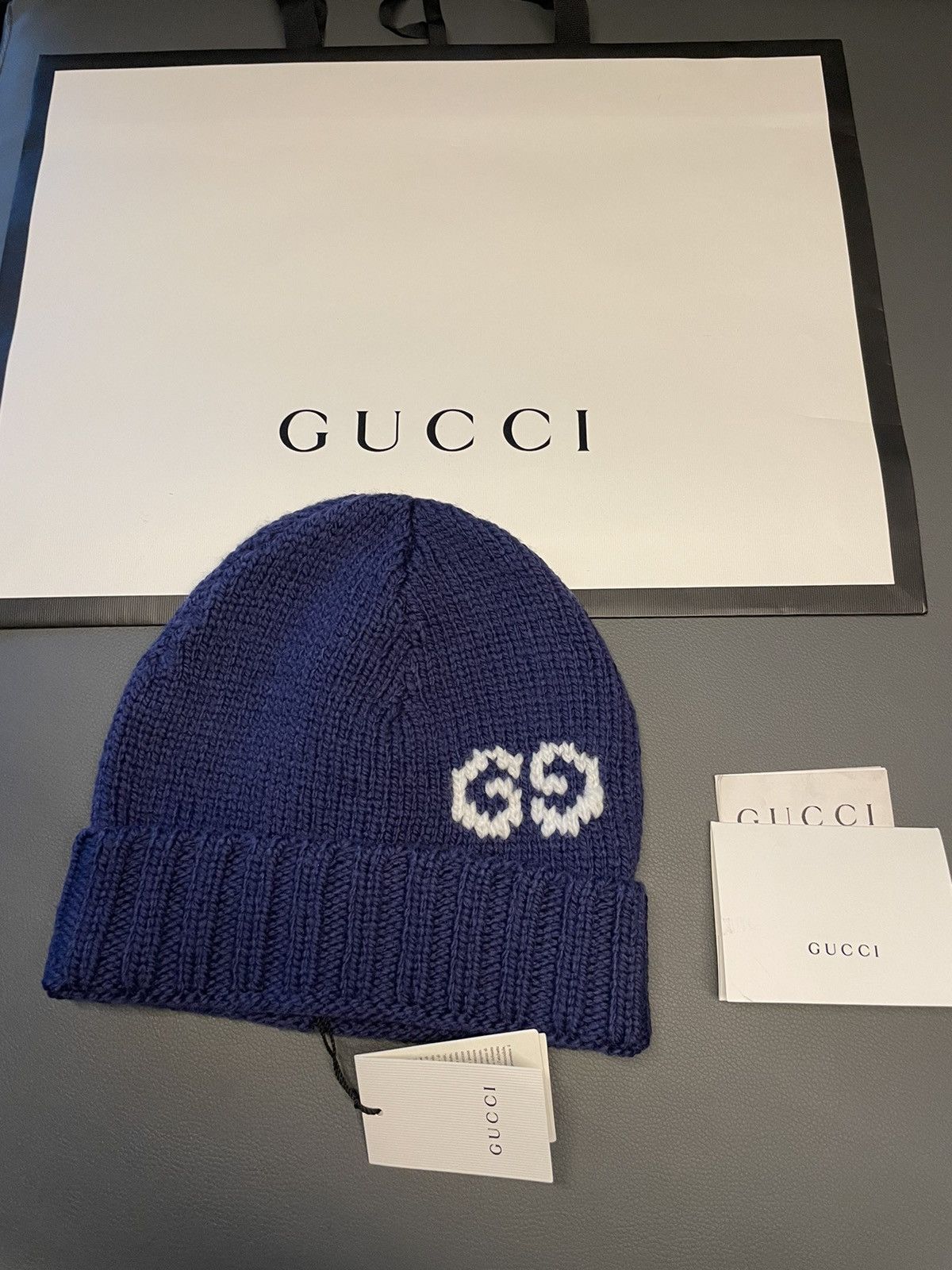 Gucci Rare Brand NEW Sold Out Runway 100% Virgin Wool GG Logo Hat Size ONE SIZE - 17 Thumbnail