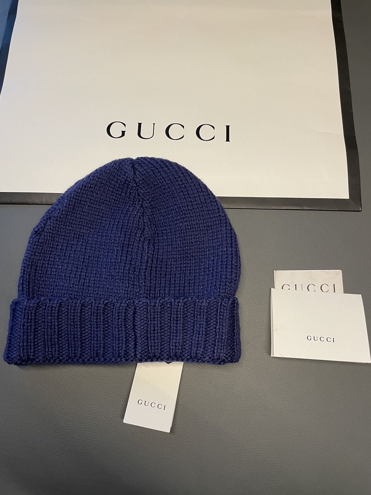 Gucci Rare Brand NEW Sold Out Runway 100% Virgin Wool GG Logo Hat Size ONE SIZE - 14 Thumbnail
