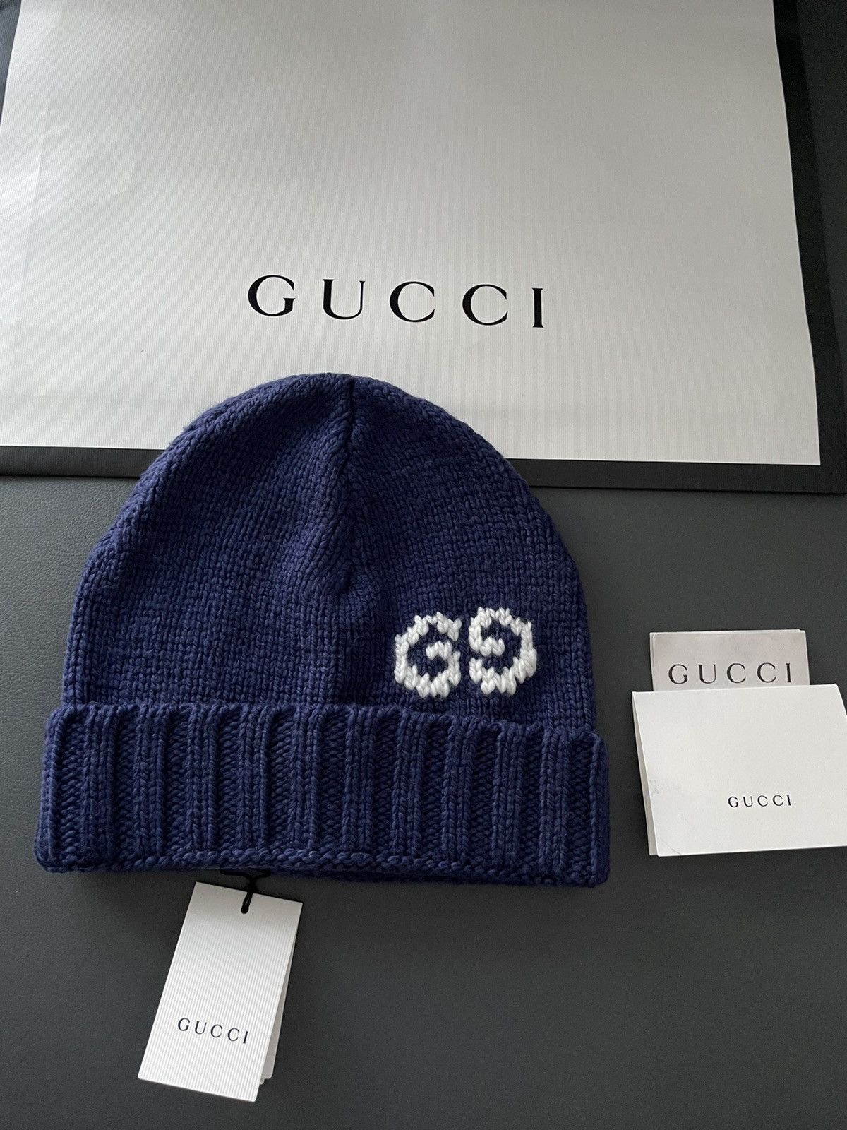 Gucci Rare Brand NEW Sold Out Runway 100% Virgin Wool GG Logo Hat Size ONE SIZE - 6 Thumbnail