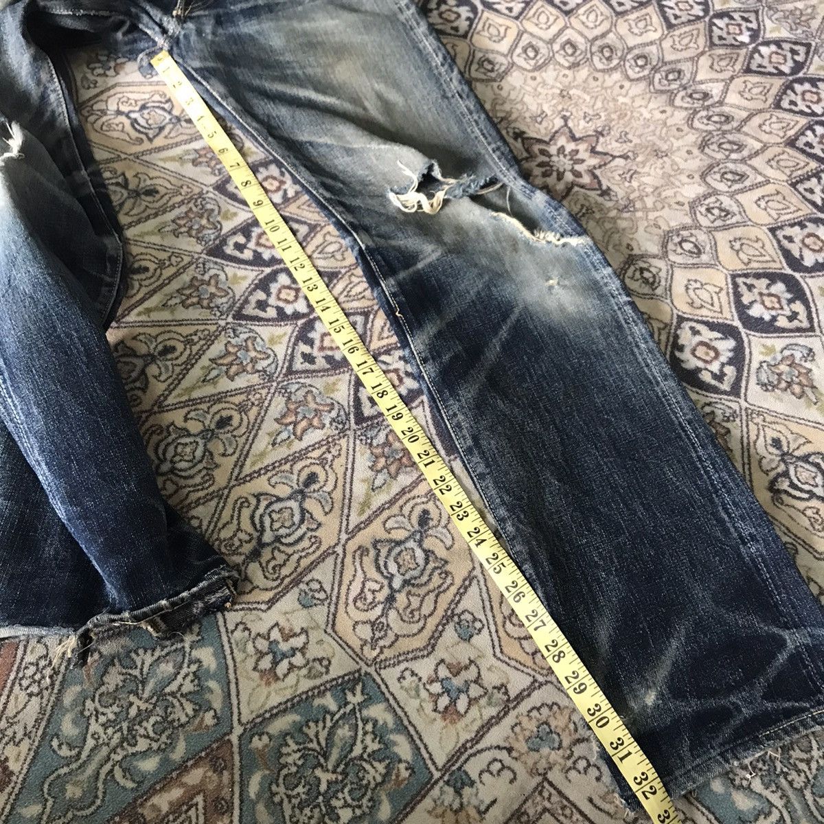 Eternal Eternal Distressed Denim Selvedge Jeans Nature Fade Size US 29 - 22 Thumbnail