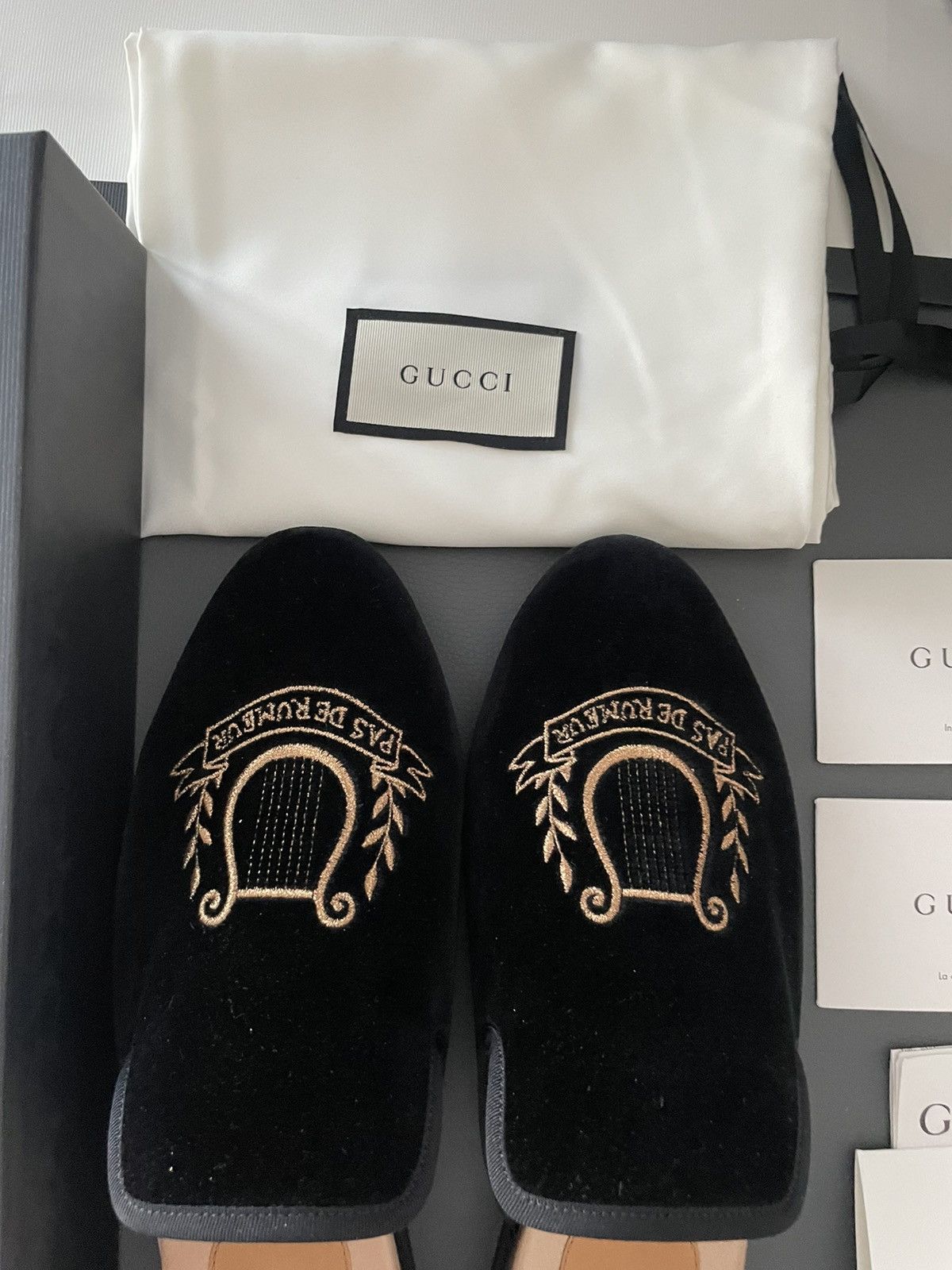 Gucci Rare Runway NEW Marmara Velvet Leather Sandal Loafer Shoes Size US 8.5 / EU 41-42 - 18 Thumbnail