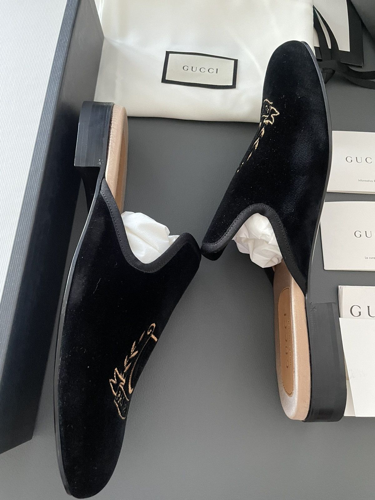 Gucci Rare Runway NEW Marmara Velvet Leather Sandal Loafer Shoes Size US 8.5 / EU 41-42 - 16 Thumbnail