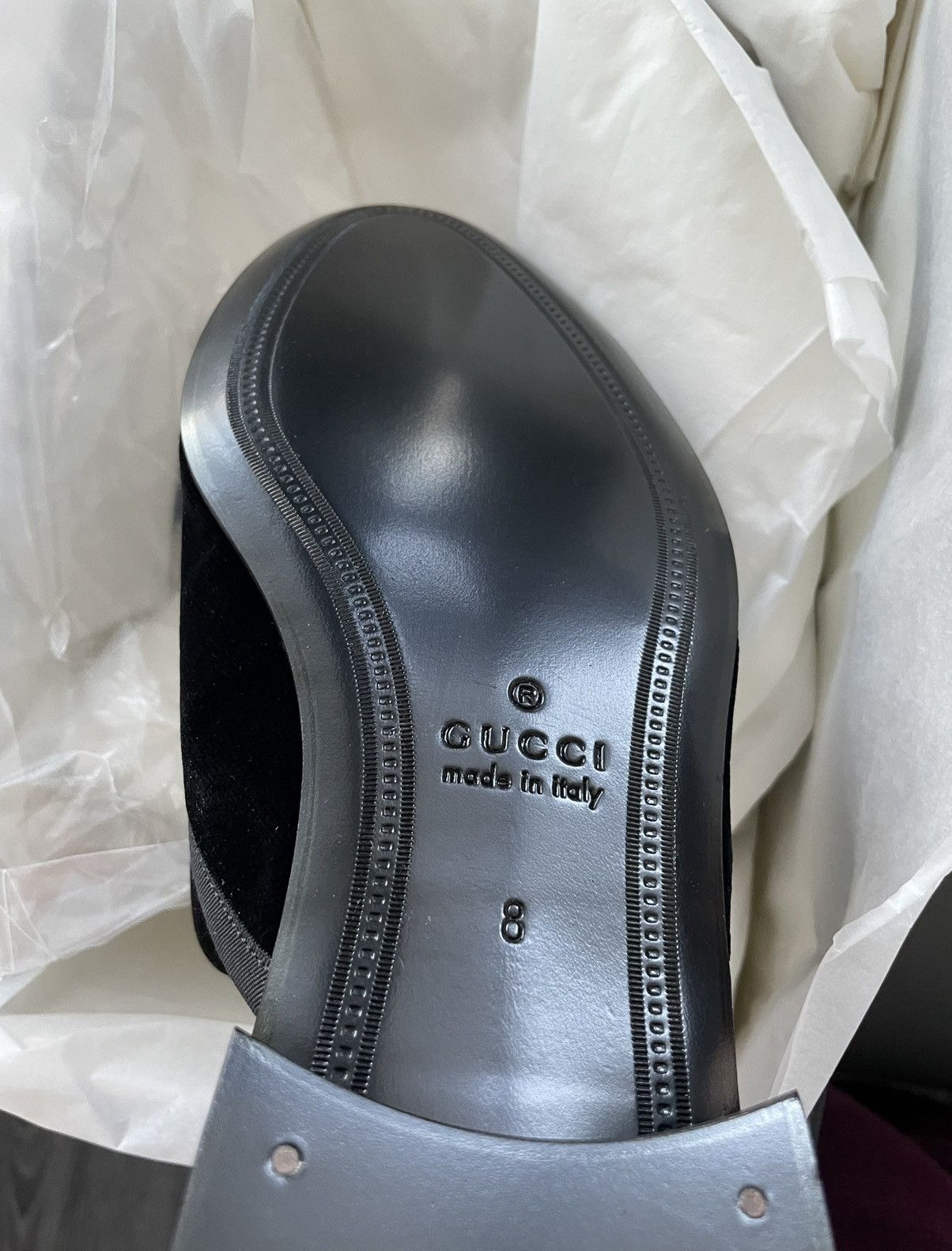 Gucci Rare Runway NEW Marmara Velvet Leather Sandal Loafer Shoes Size US 8.5 / EU 41-42 - 6 Thumbnail