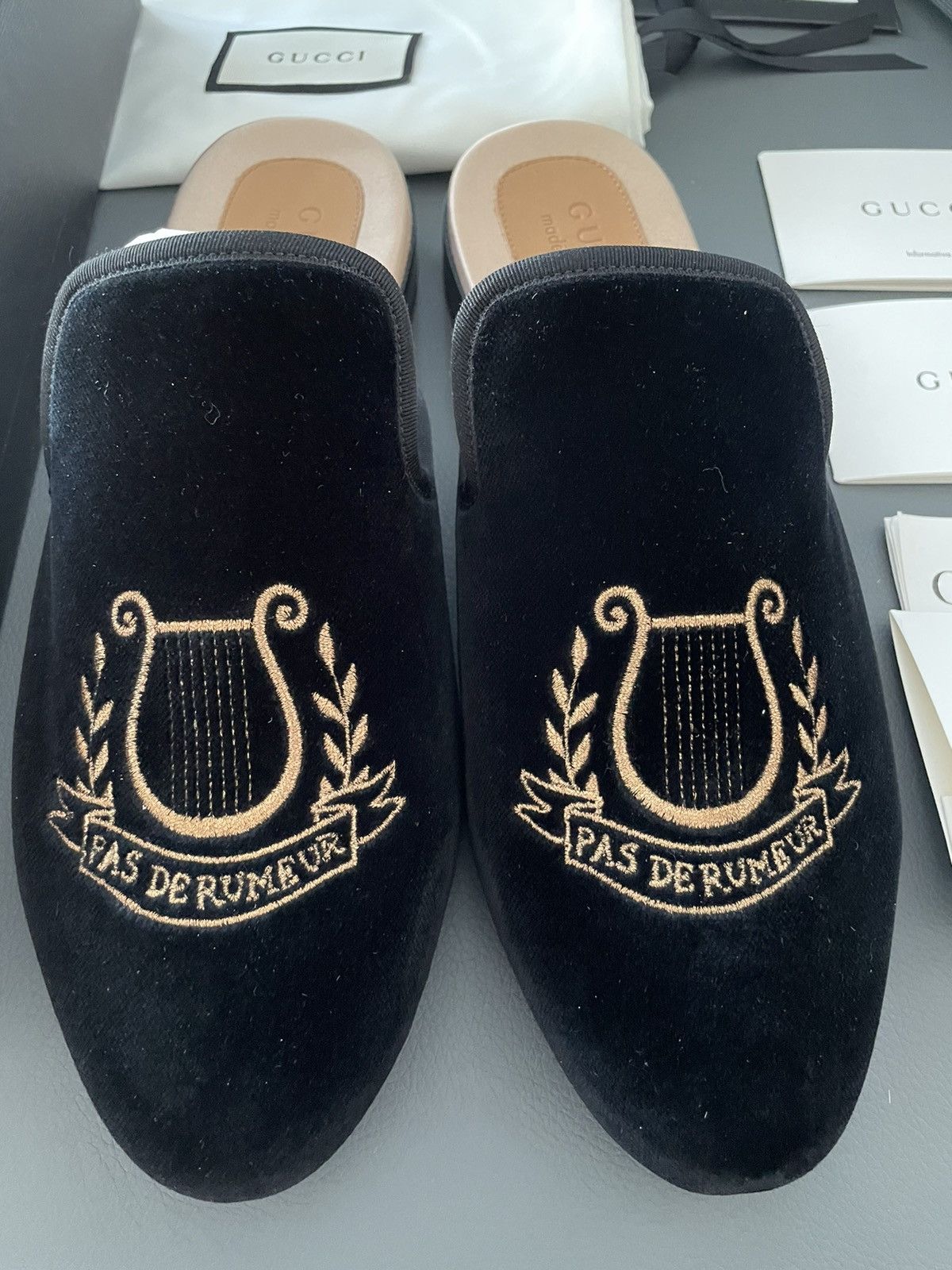 Gucci Rare Runway NEW Marmara Velvet Leather Sandal Loafer Shoes Size US 8.5 / EU 41-42 - 5 Thumbnail