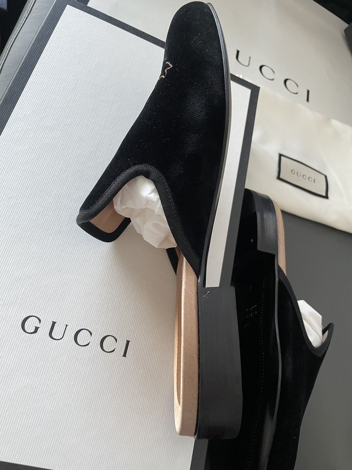 Gucci Rare Runway NEW Marmara Velvet Leather Sandal Loafer Shoes Size US 8.5 / EU 41-42 - 22 Thumbnail