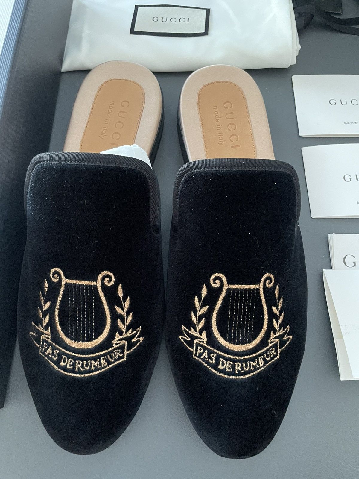 Gucci Rare Runway NEW Marmara Velvet Leather Sandal Loafer Shoes Size US 8.5 / EU 41-42 - 1 Thumbnail