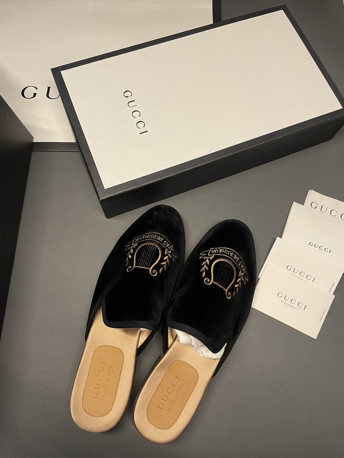 Gucci Rare Runway NEW Marmara Velvet Leather Sandal Loafer Shoes Size US 8.5 / EU 41-42 - 25 Thumbnail