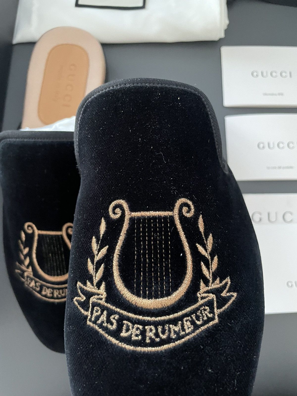 Gucci Rare Runway NEW Marmara Velvet Leather Sandal Loafer Shoes Size US 8.5 / EU 41-42 - 13 Thumbnail