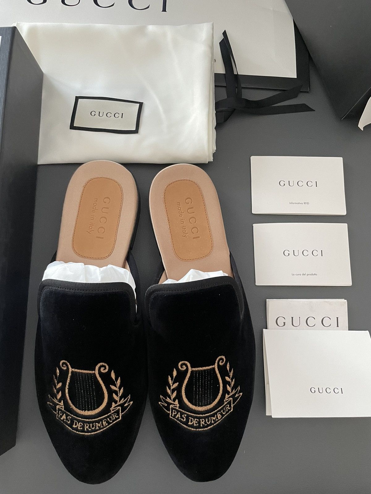 Gucci Rare Runway NEW Marmara Velvet Leather Sandal Loafer Shoes Size US 8.5 / EU 41-42 - 8 Thumbnail