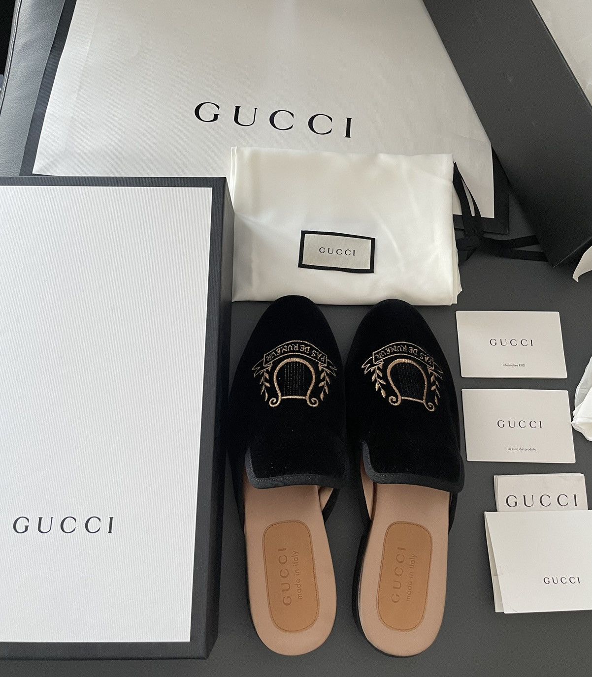 Gucci Rare Runway NEW Marmara Velvet Leather Sandal Loafer Shoes Size US 8.5 / EU 41-42 - 24 Thumbnail