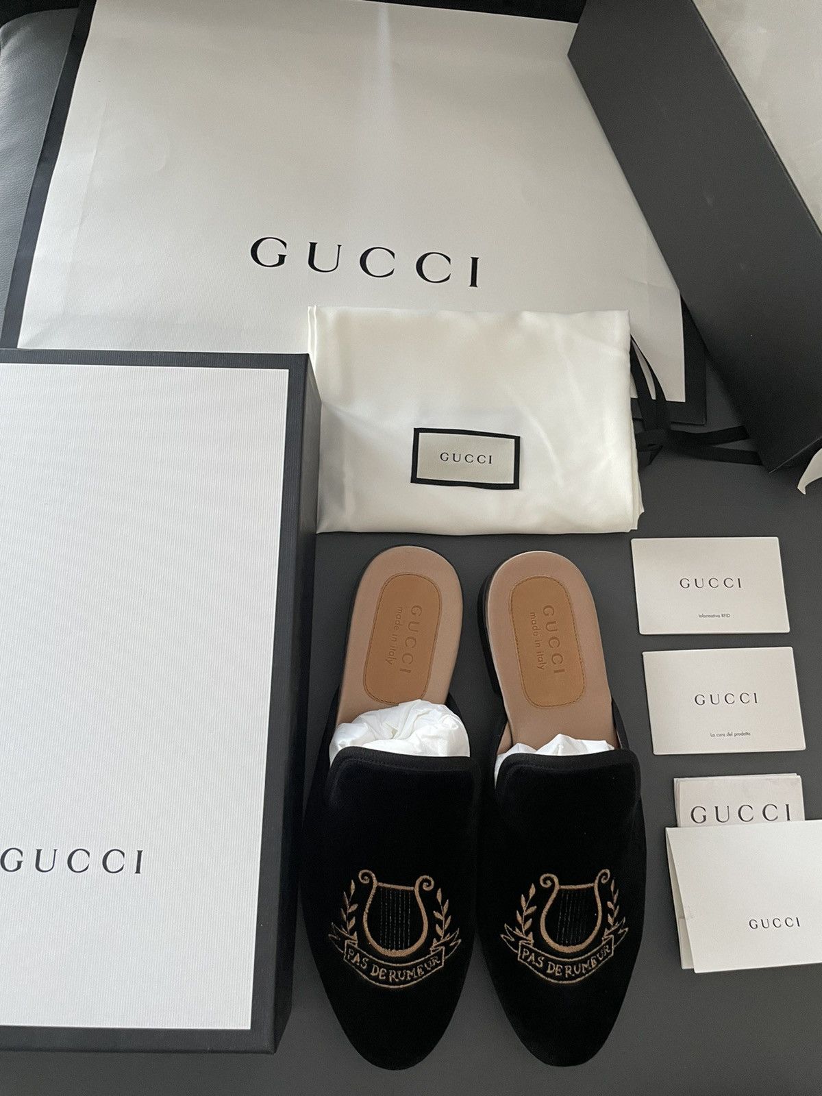 Gucci Rare Runway NEW Marmara Velvet Leather Sandal Loafer Shoes Size US 8.5 / EU 41-42 - 2 Thumbnail