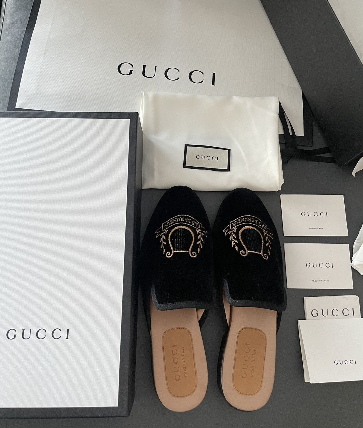 Gucci Rare Runway NEW Marmara Velvet Leather Sandal Loafer Shoes Size US 8.5 / EU 41-42 - 17 Thumbnail