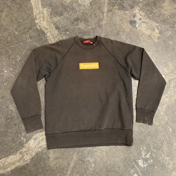 Supreme Supreme Box Logo Crewneck Gold on Brown Size Large | Grailed