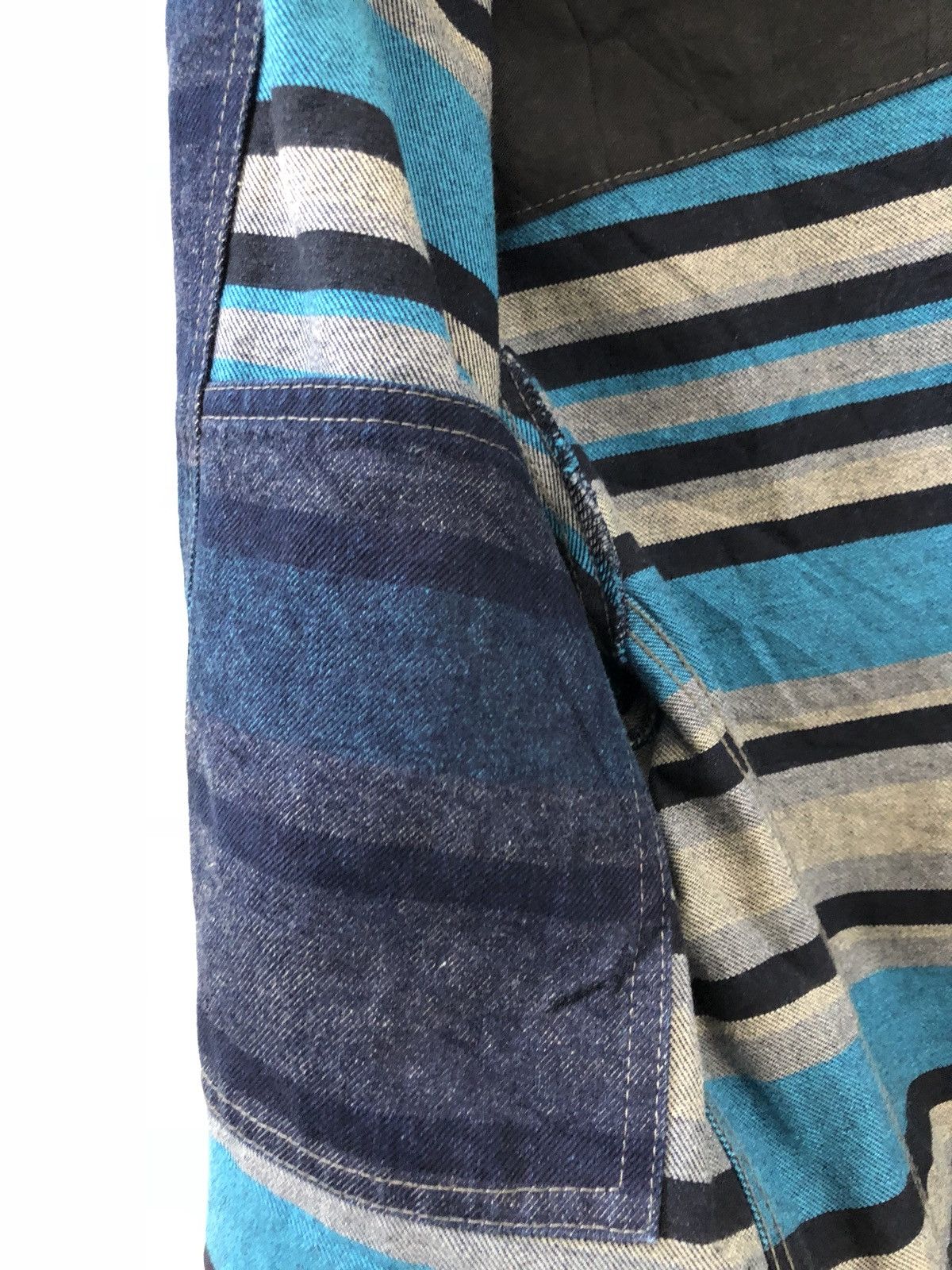 Vintage Vintage RUPERT Japan Border Striped Jailer Denim Jacket Size US S / EU 44-46 / 1 - 15 Thumbnail