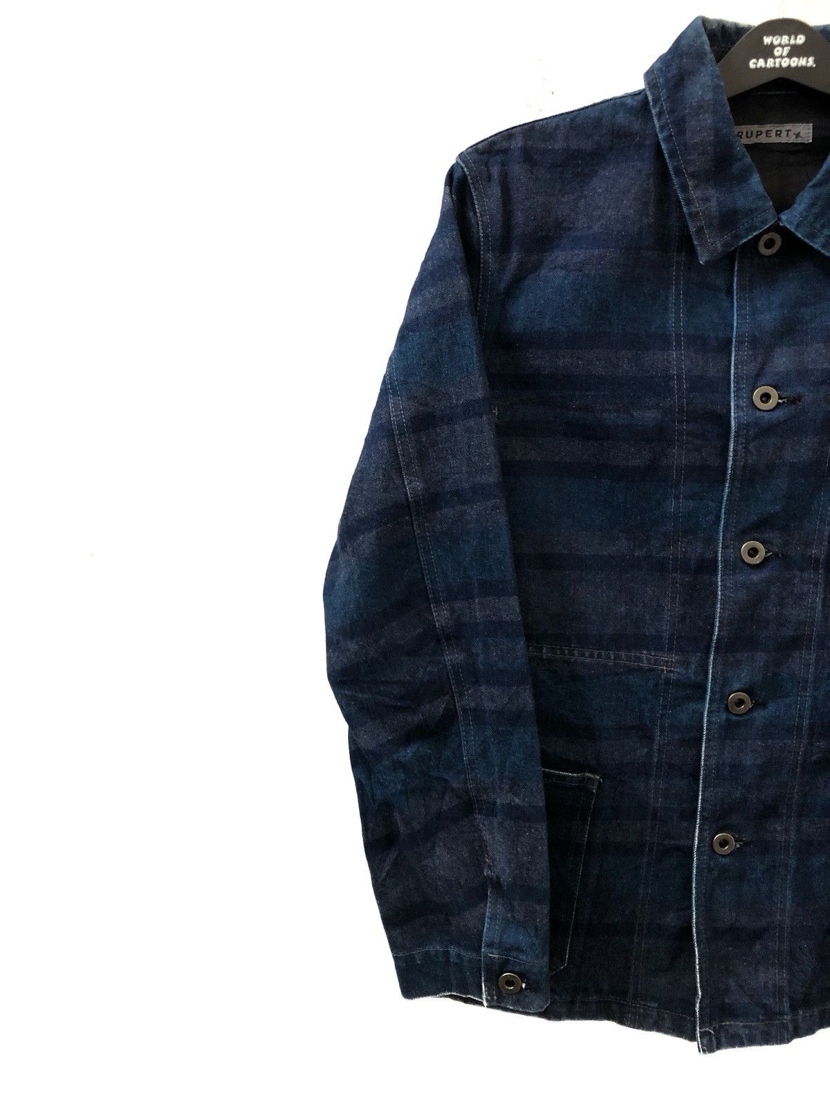 Vintage Vintage RUPERT Japan Border Striped Jailer Denim Jacket Size US S / EU 44-46 / 1 - 9 Thumbnail
