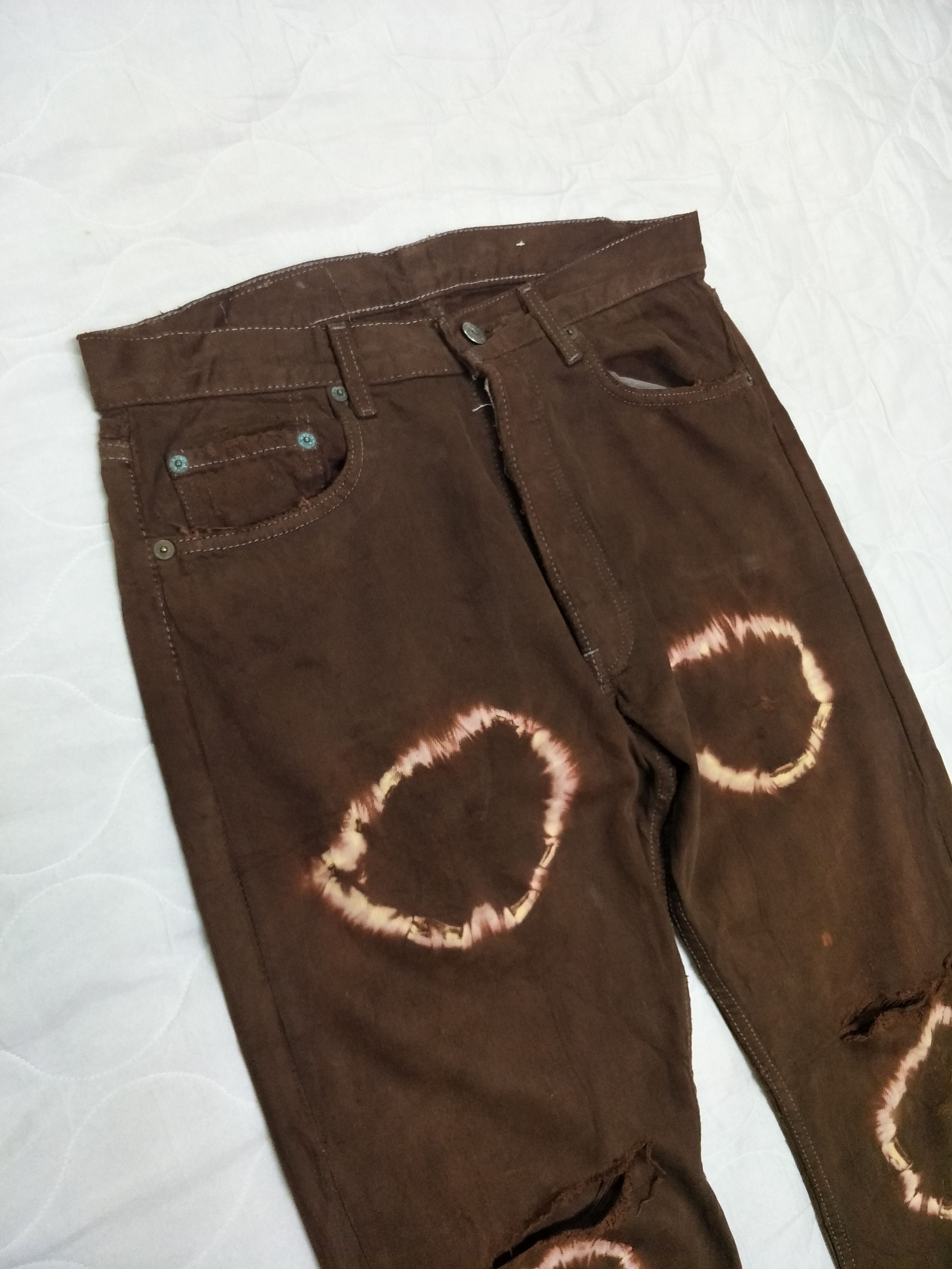 Levi's Vintage Levi's Acid Ring Brown Ripped Distress Denim Size US 32 / EU 48 - 5 Thumbnail