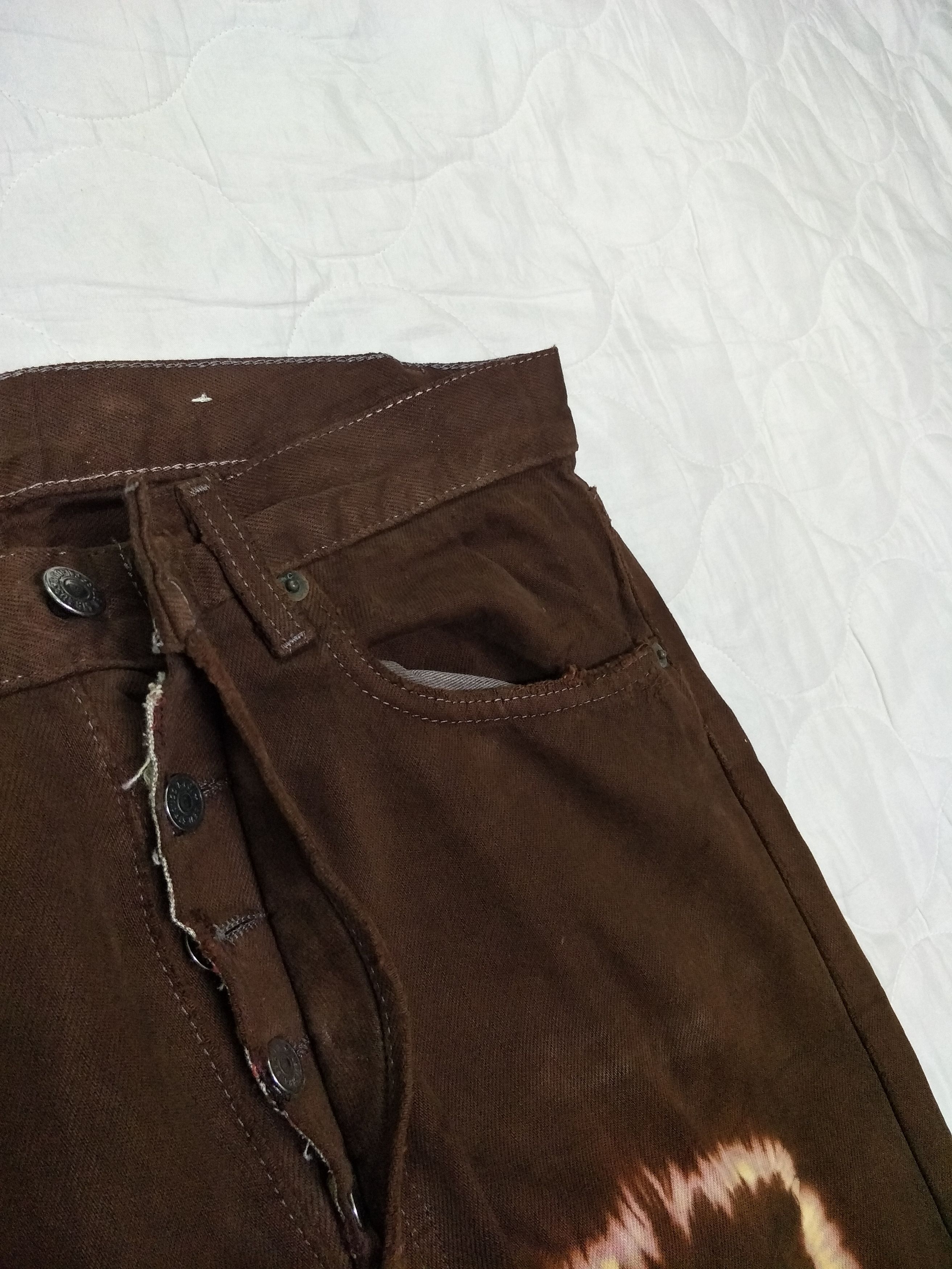 Levi's Vintage Levi's Acid Ring Brown Ripped Distress Denim Size US 32 / EU 48 - 3 Thumbnail