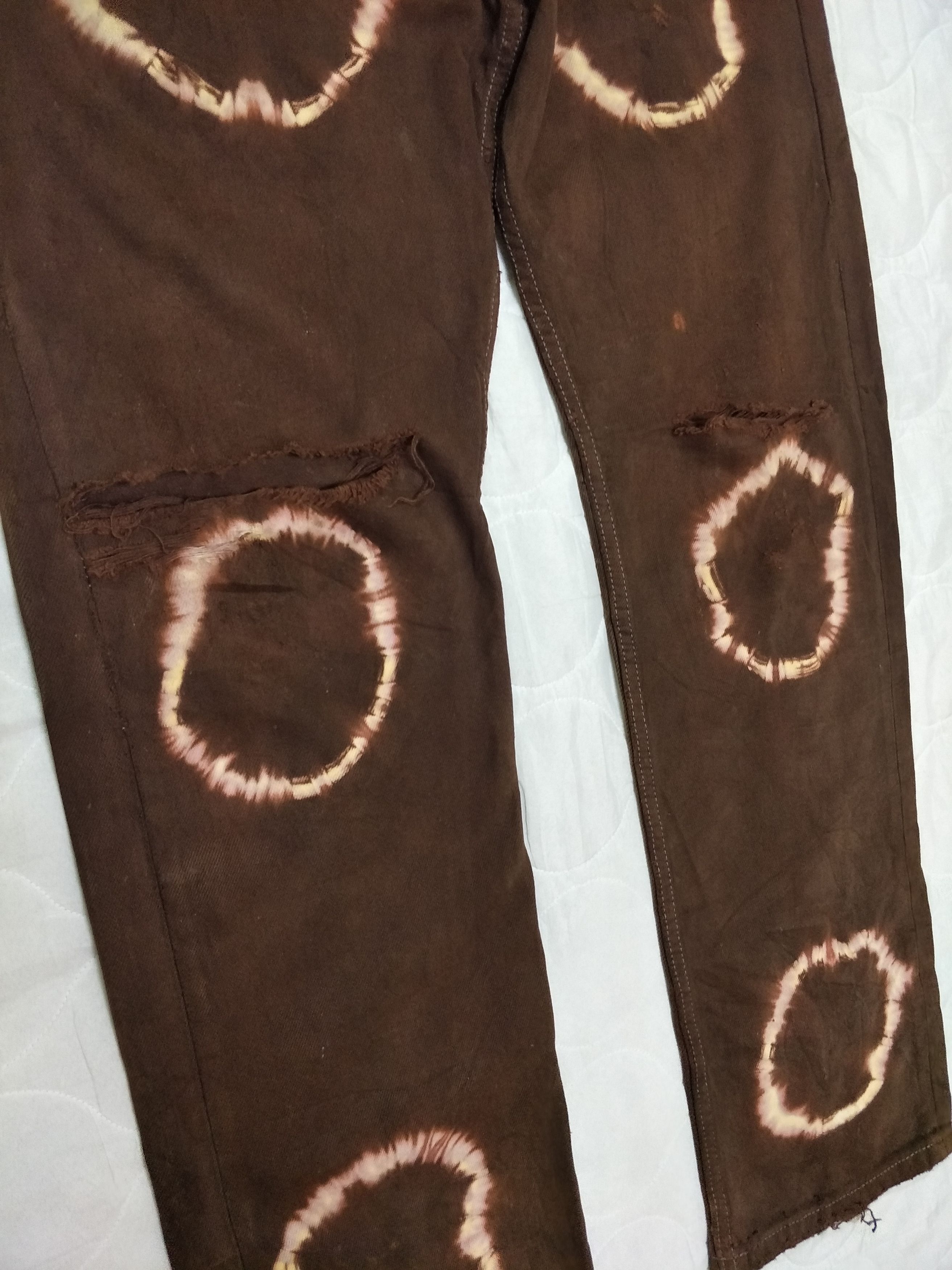 Levi's Vintage Levi's Acid Ring Brown Ripped Distress Denim Size US 32 / EU 48 - 6 Thumbnail