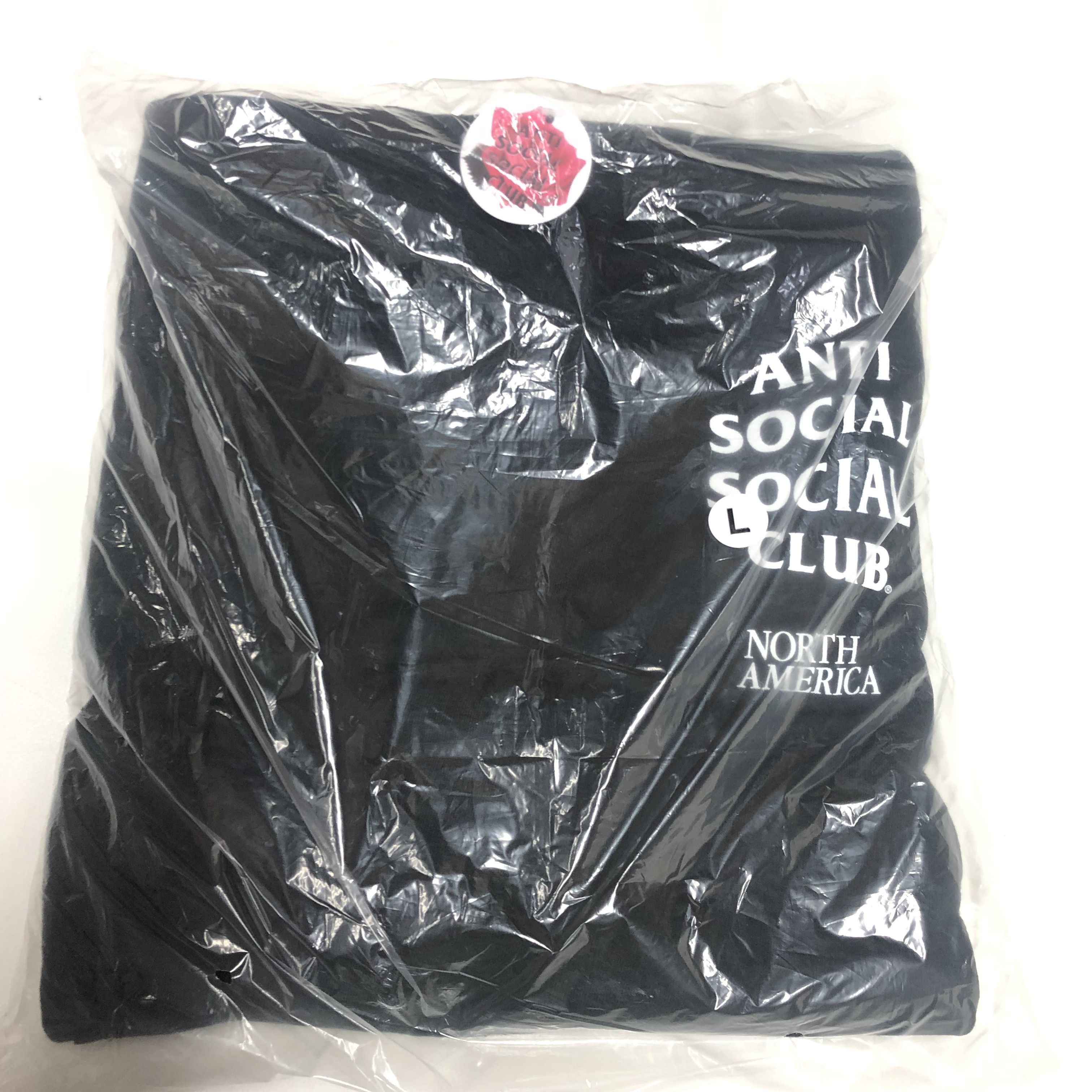 image of Anti Social Social Club Ds White Assc North America Black Hoodie Bape Kith Fog Kaws (Size Large)