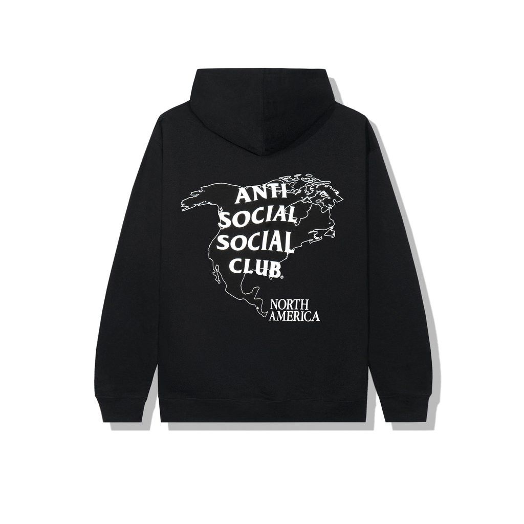 image of Anti Social Social Club Ds White Assc North America Black Hoodie Bape Kith Fog Kaws (Size Large)
