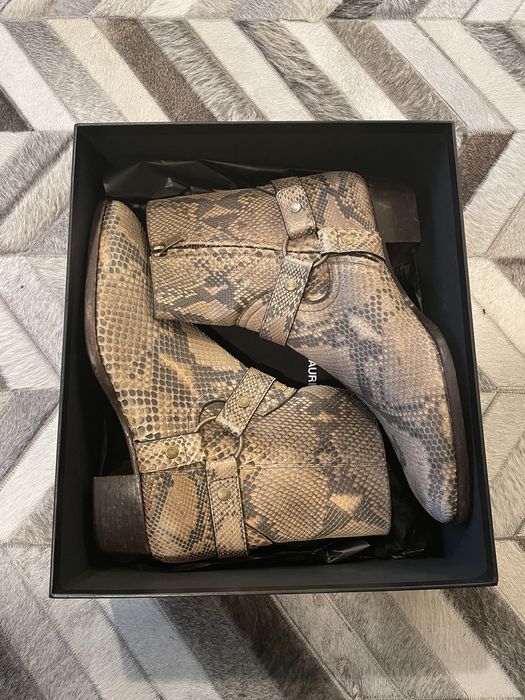 Saint Laurent Paris Saint Laurent Wyatt Harness Python Boots | Grailed