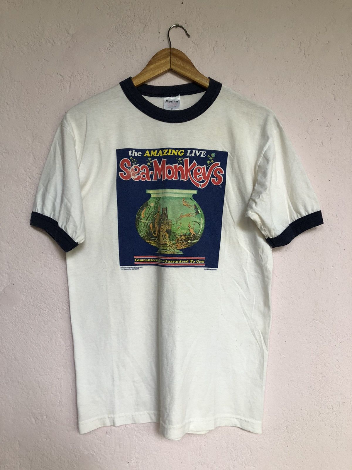 Vintage 90’s The sea Monkey halfmoon corporation ringer white Shirt ...