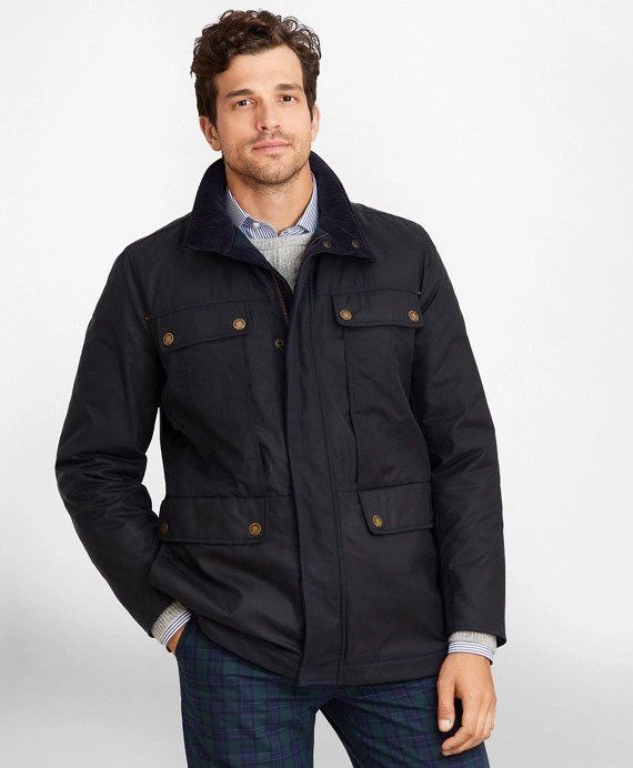 Brooks Brothers Navy Waxed Cotton Millerain Field Jacket | Grailed