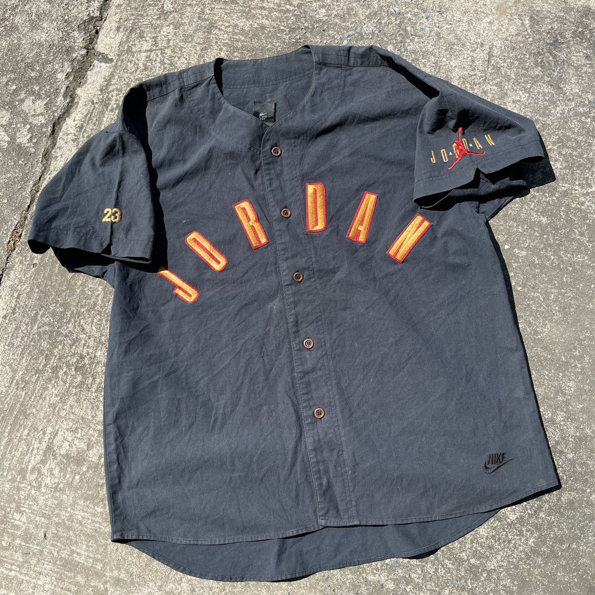 Jordan Brand × Nike × Vintage Rare! Vintage 1992s Nike Air Jordan Baseball Jersey Size US XL / EU 56 / 4 - 4 Thumbnail