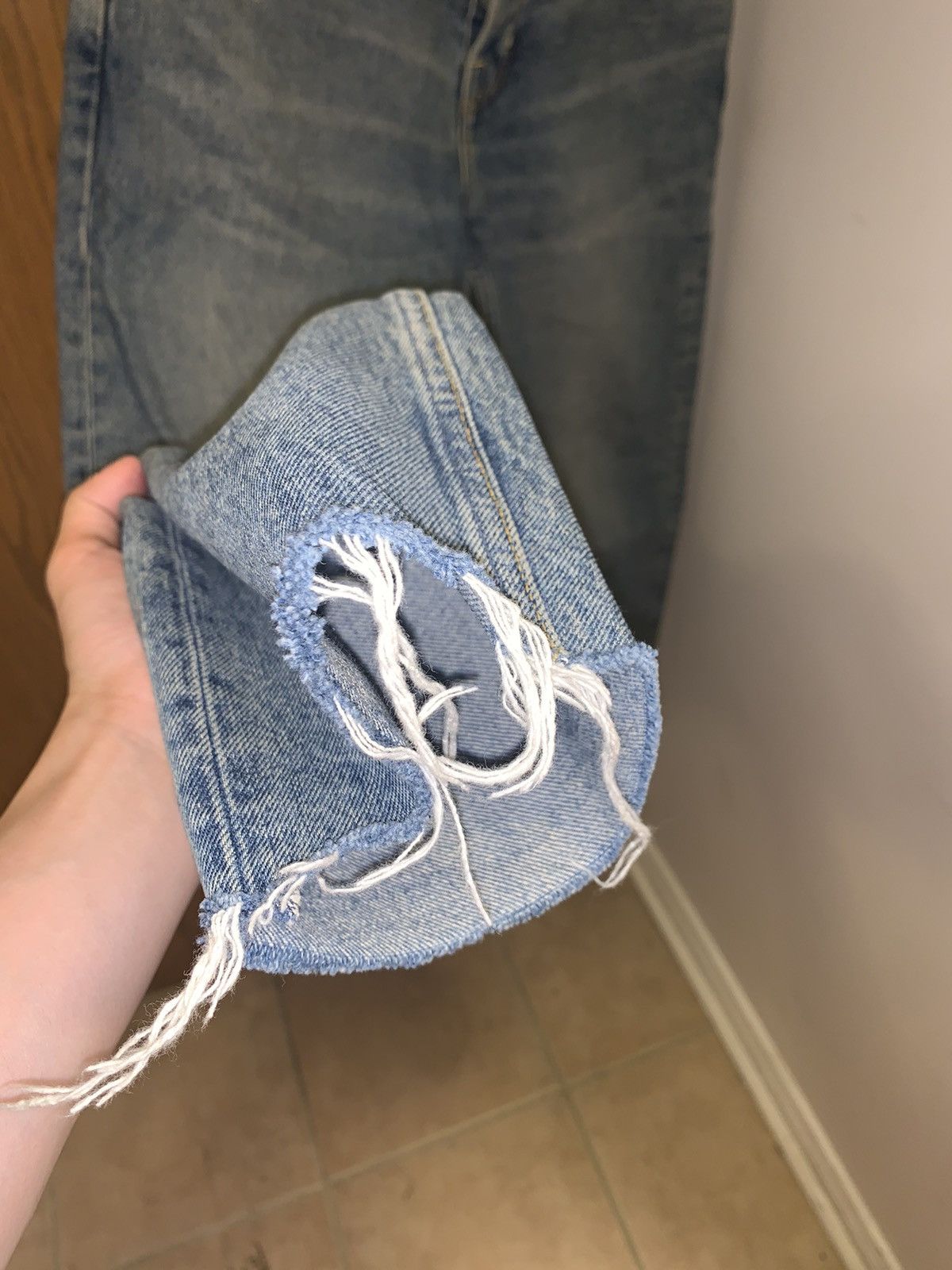 Allsaints Allsaints Raw Edge Distressed Tapered Jeans Size US 30 / EU 46 - 4 Thumbnail