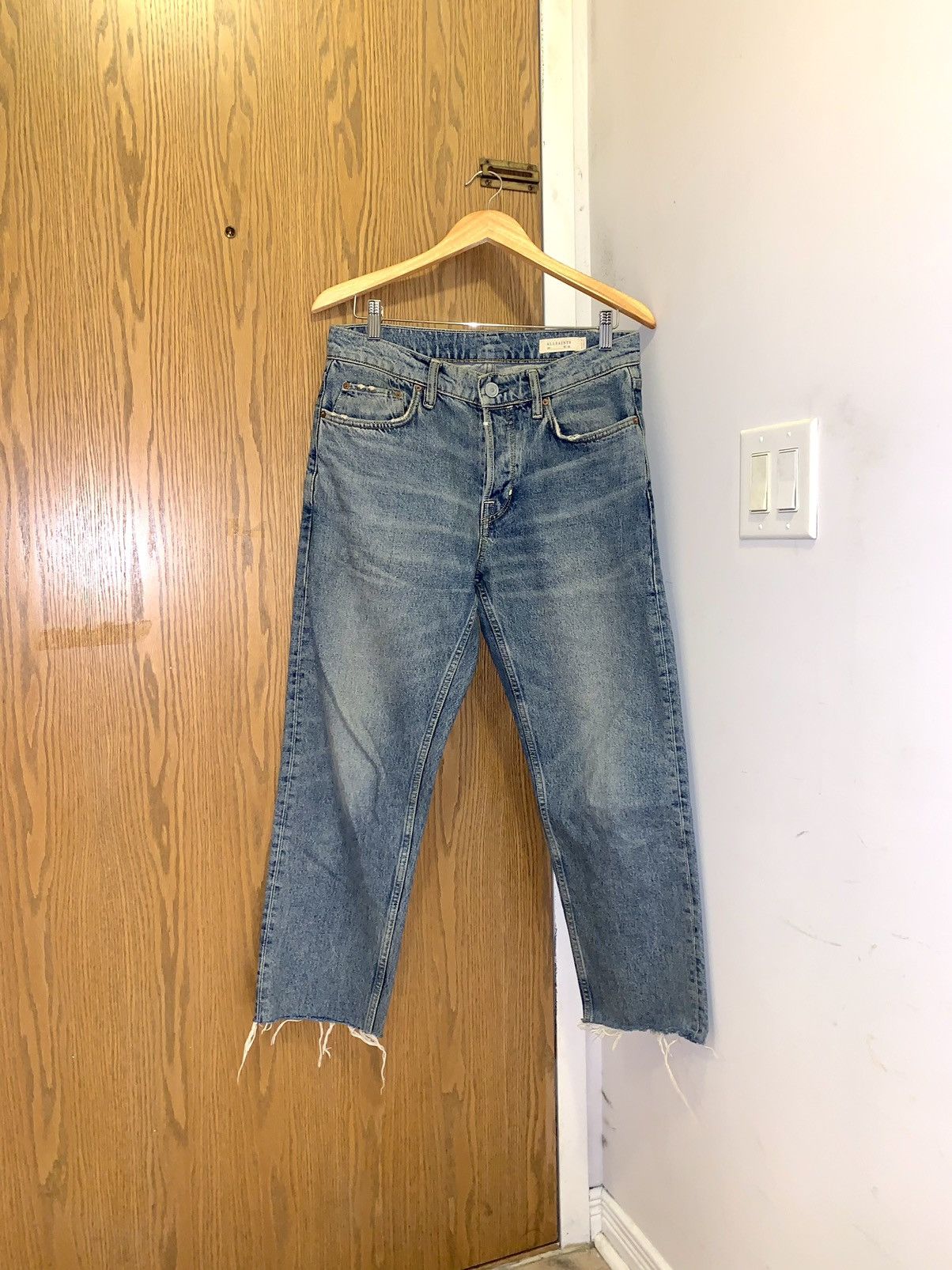 Allsaints Allsaints Raw Edge Distressed Tapered Jeans Size US 30 / EU 46 - 1 Thumbnail