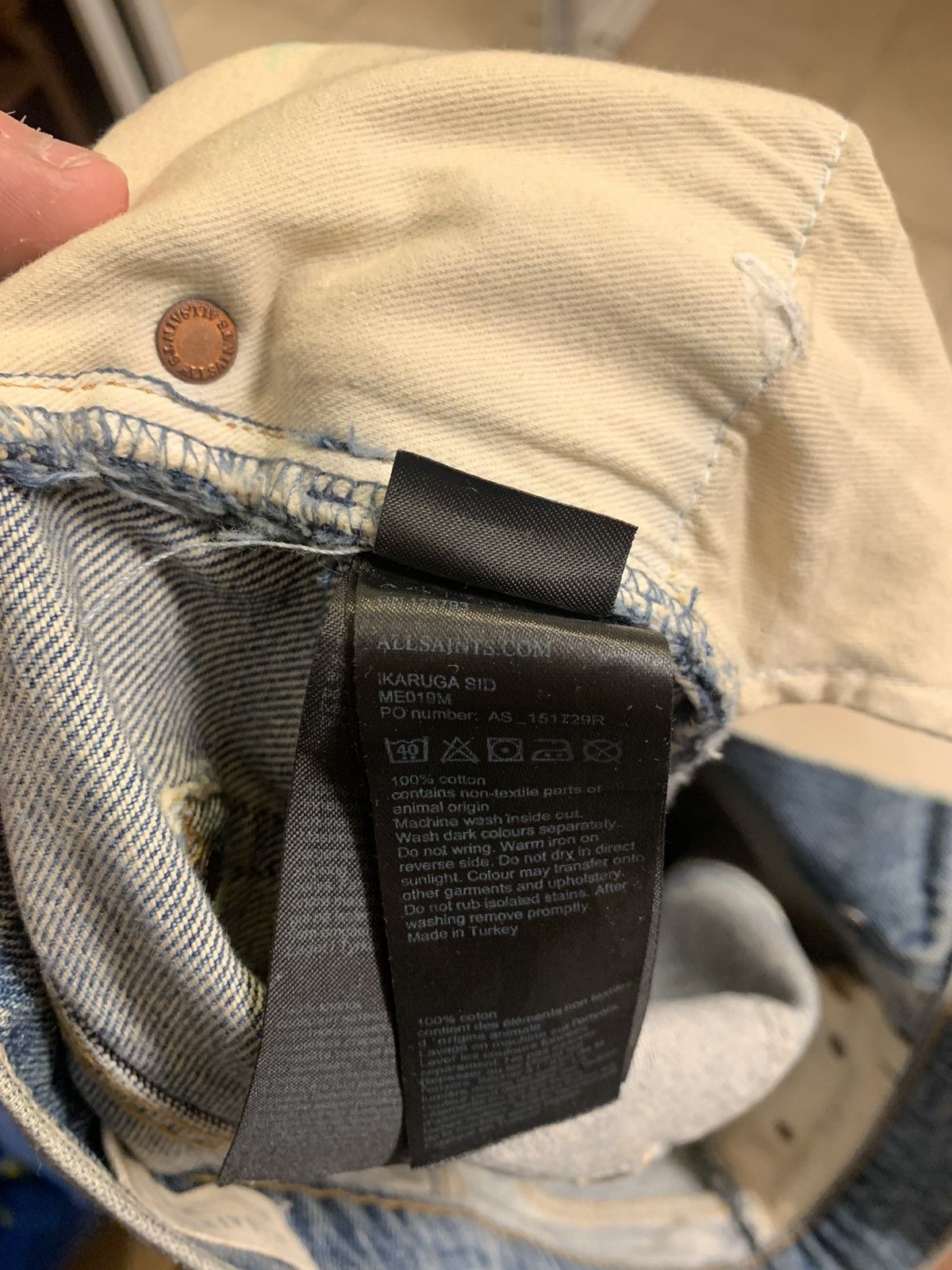 Allsaints Allsaints Raw Edge Distressed Tapered Jeans Size US 30 / EU 46 - 8 Thumbnail