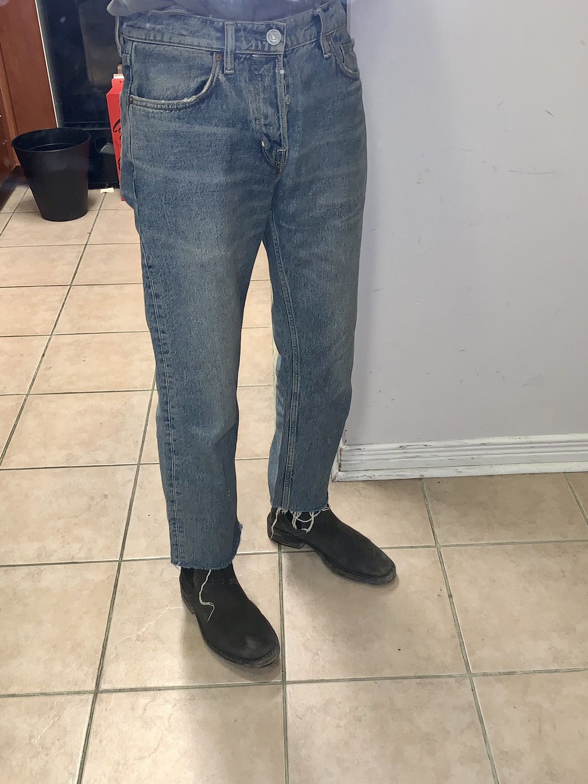 Allsaints Allsaints Raw Edge Distressed Tapered Jeans Size US 30 / EU 46 - 9 Thumbnail