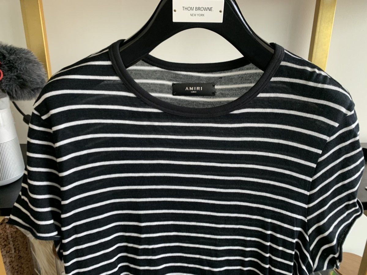 Amiri AMIRI Black/White Stripe Cashmere Tee — Large Size US L / EU 52-54 / 3 - 2 Thumbnail