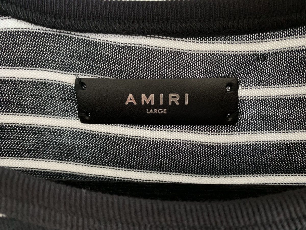Amiri AMIRI Black/White Stripe Cashmere Tee — Large Size US L / EU 52-54 / 3 - 6 Thumbnail