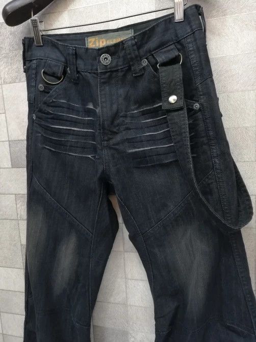 Japanese Brand Zip Element Punk Bondage Grunge Suspender Jeans Size US 28 / EU 44 - 3 Thumbnail