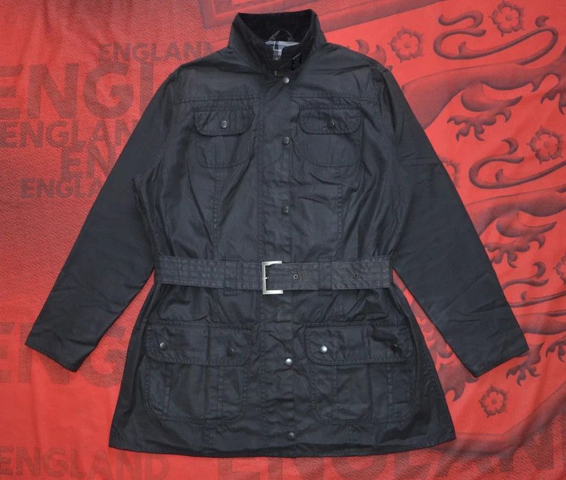 Barbour × Other Barbour Utility Mac Wax Women Jacket Black Waxed Cotton Size L / US 10 / IT 46 - 1 Thumbnail