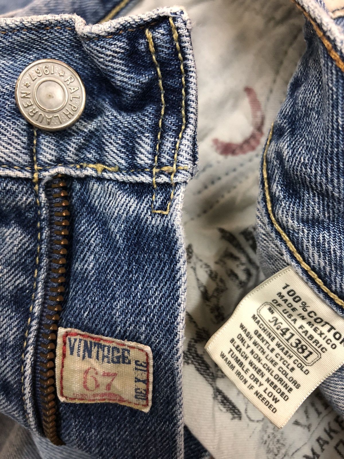 Polo Ralph Lauren × Ralph Lauren POLO RL - REGULAR FIT MID WASH BASIC VINTAGE JEANS Size US 31 - 11 Thumbnail