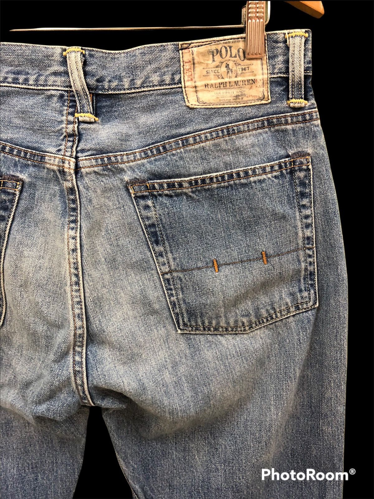 Polo Ralph Lauren × Ralph Lauren POLO RL - REGULAR FIT MID WASH BASIC VINTAGE JEANS Size US 31 - 1 Thumbnail