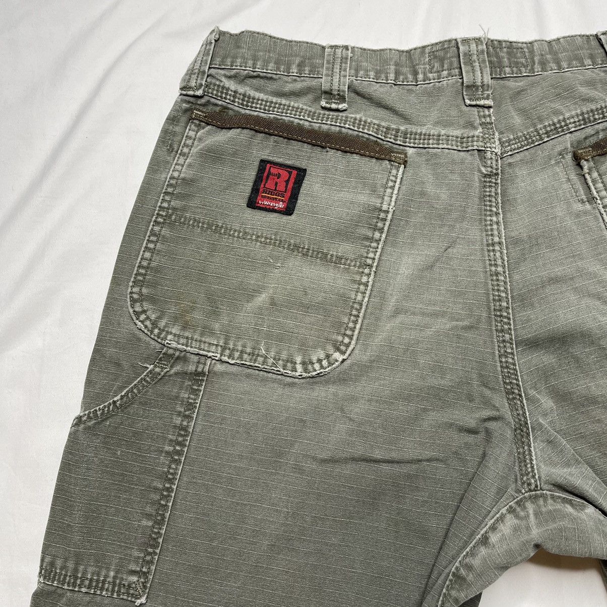 Vintage × Wrangler Wrangler Riggs Ripstop Carpenter Pants Distressed Workwear Size US 36 / EU 52 - 12 Thumbnail