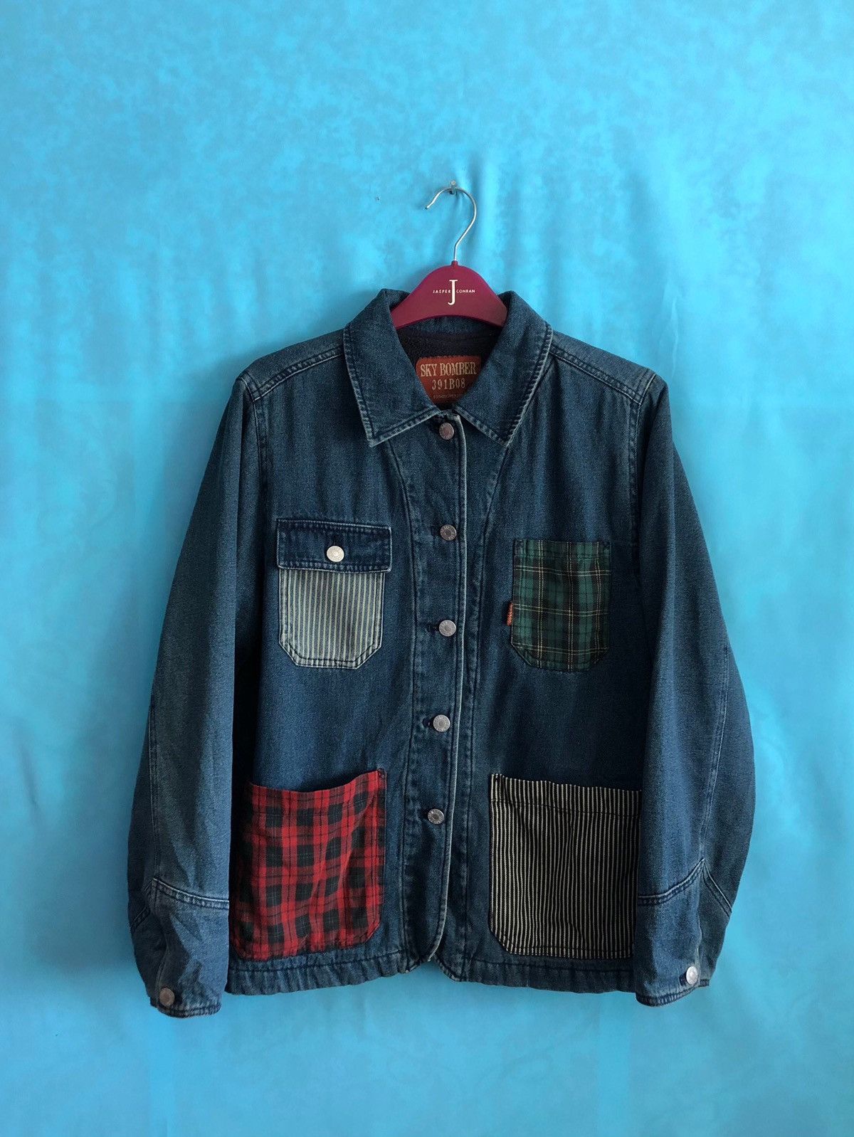 Japanese Brand sky bomber 391B08 multi patches #1647 Size US L / EU 52-54 / 3 - 2 Thumbnail