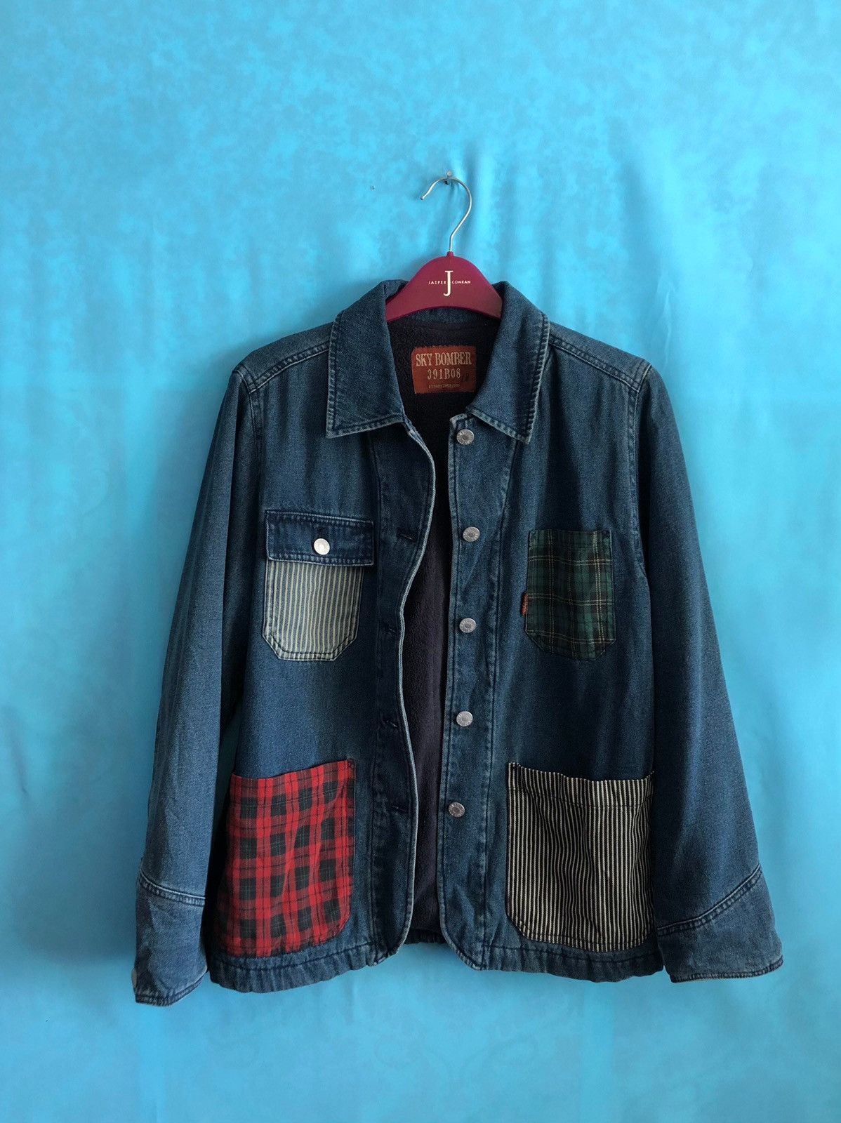 Japanese Brand sky bomber 391B08 multi patches #1647 Size US L / EU 52-54 / 3 - 4 Thumbnail