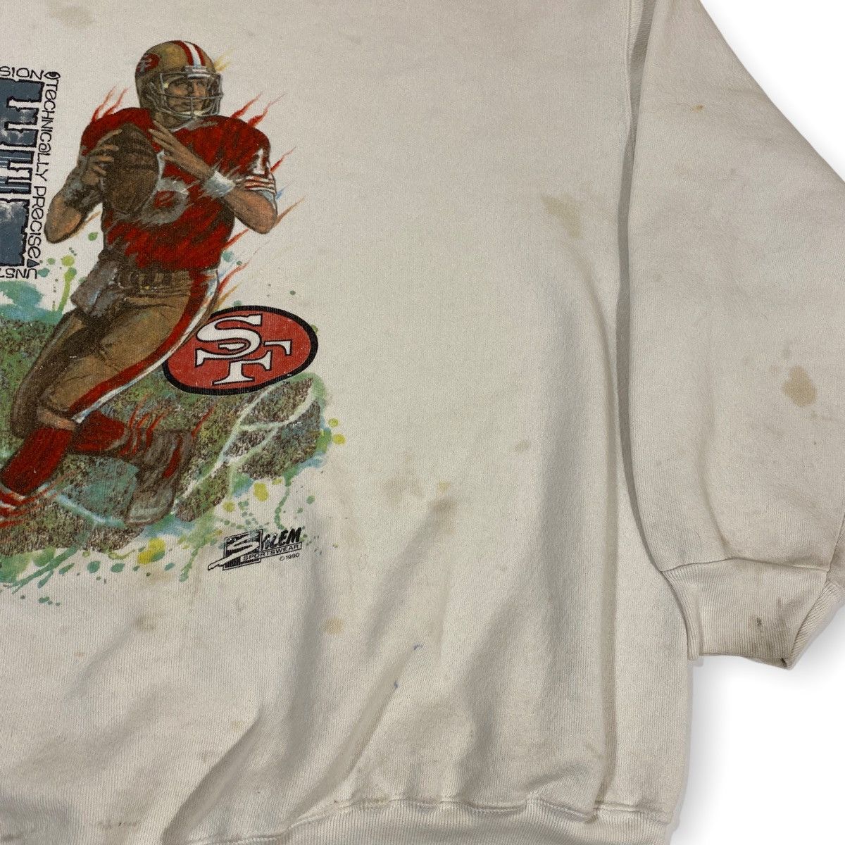 NFL × Salem Sportswear × Vintage 90s NFL Joe Montana 49ers Sweatshirt Size US XL / EU 56 / 4 - 5 Thumbnail
