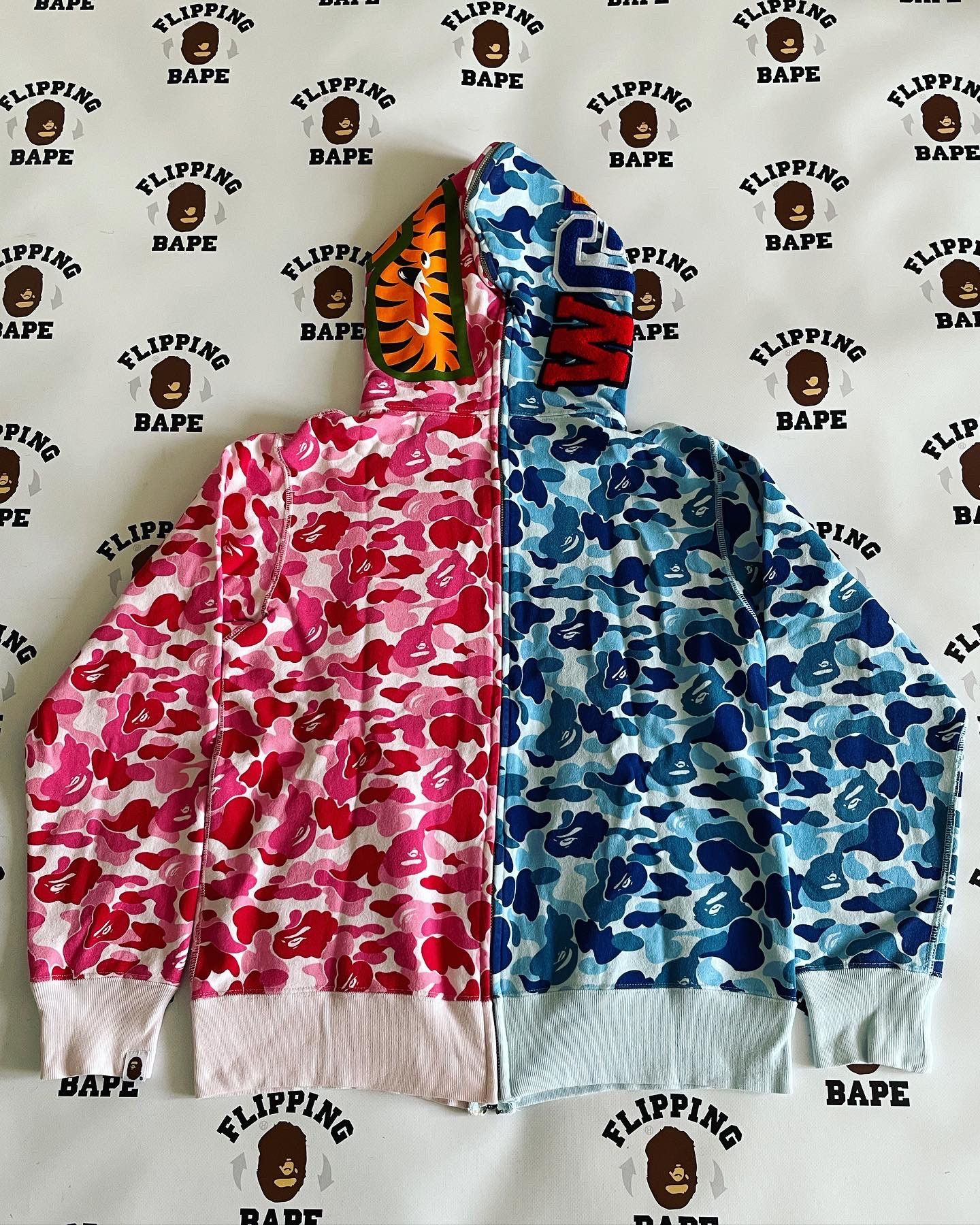 Bape BAPE SPLIT ABC CAMO SHARK FULL ZIP HOODIE Grailed