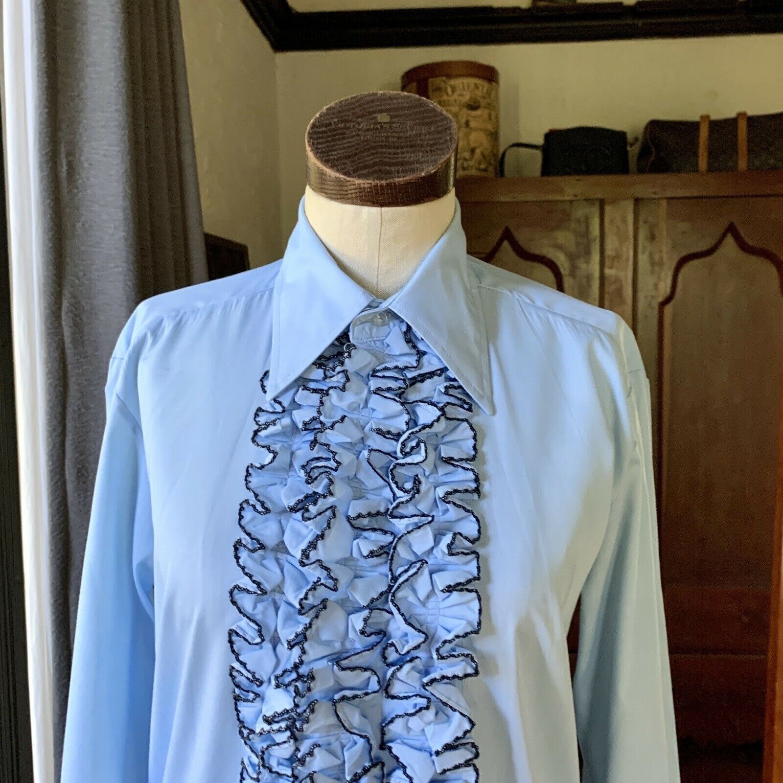 After Six × Vintage Vintage AFTER SIX 70s Blue Ruffle Tuxedo