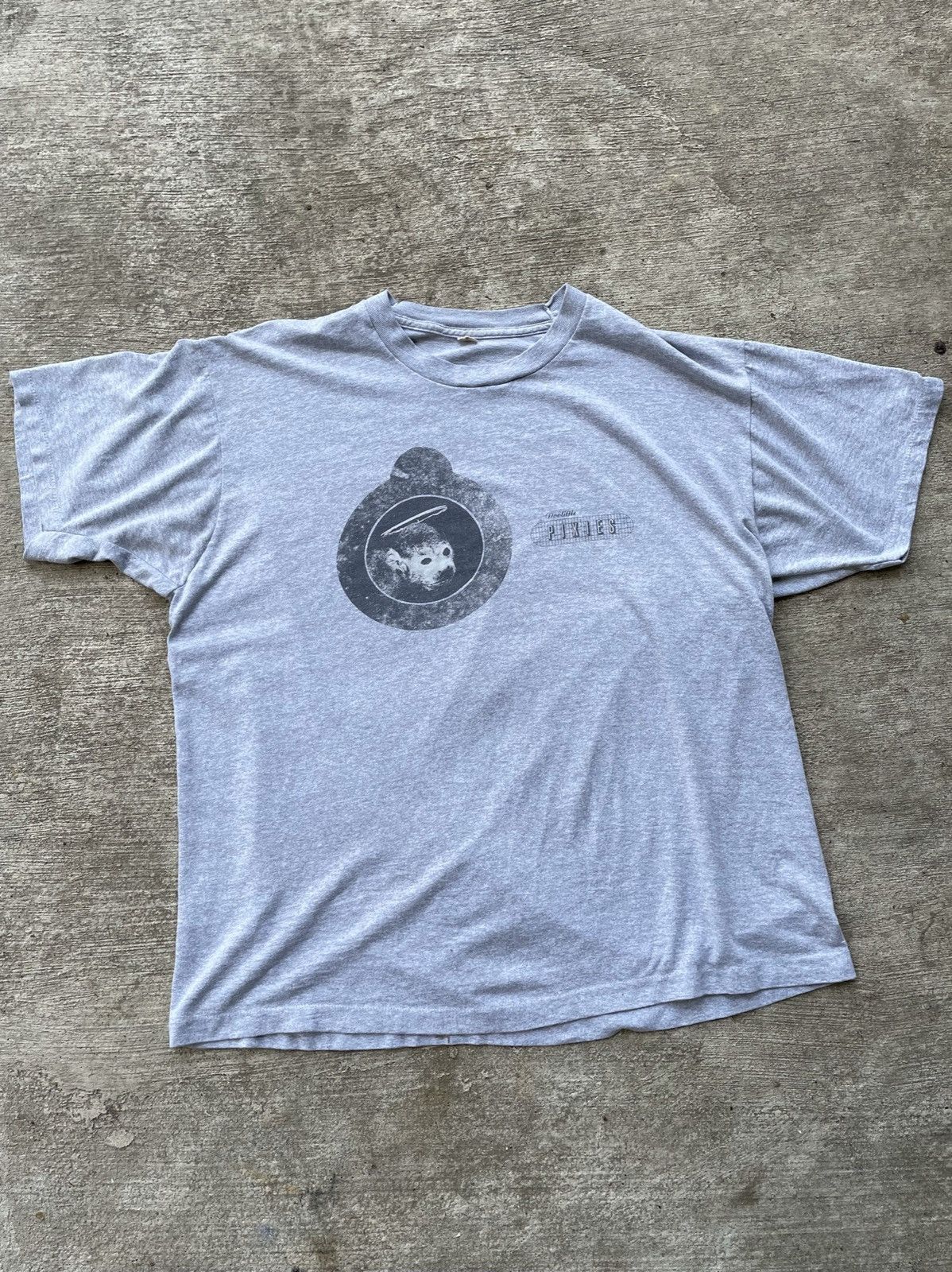 Pixies T-Shirt Ufficiale Doolittle Monkey Grid – Grigio Carbone, Taglia XL, Uomo - 5