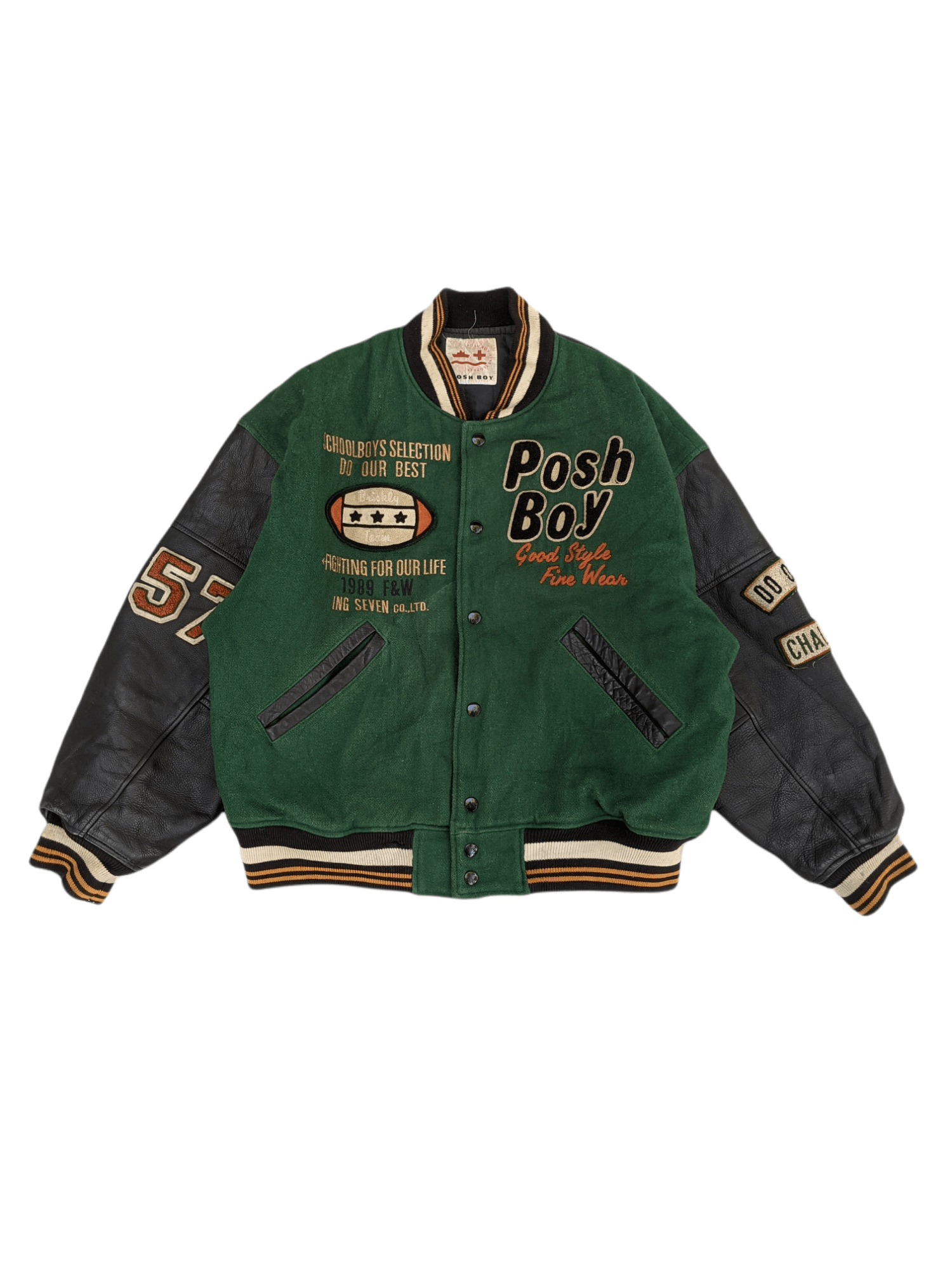 Vintage Posh Boy Leather Varsity Jacket | Grailed