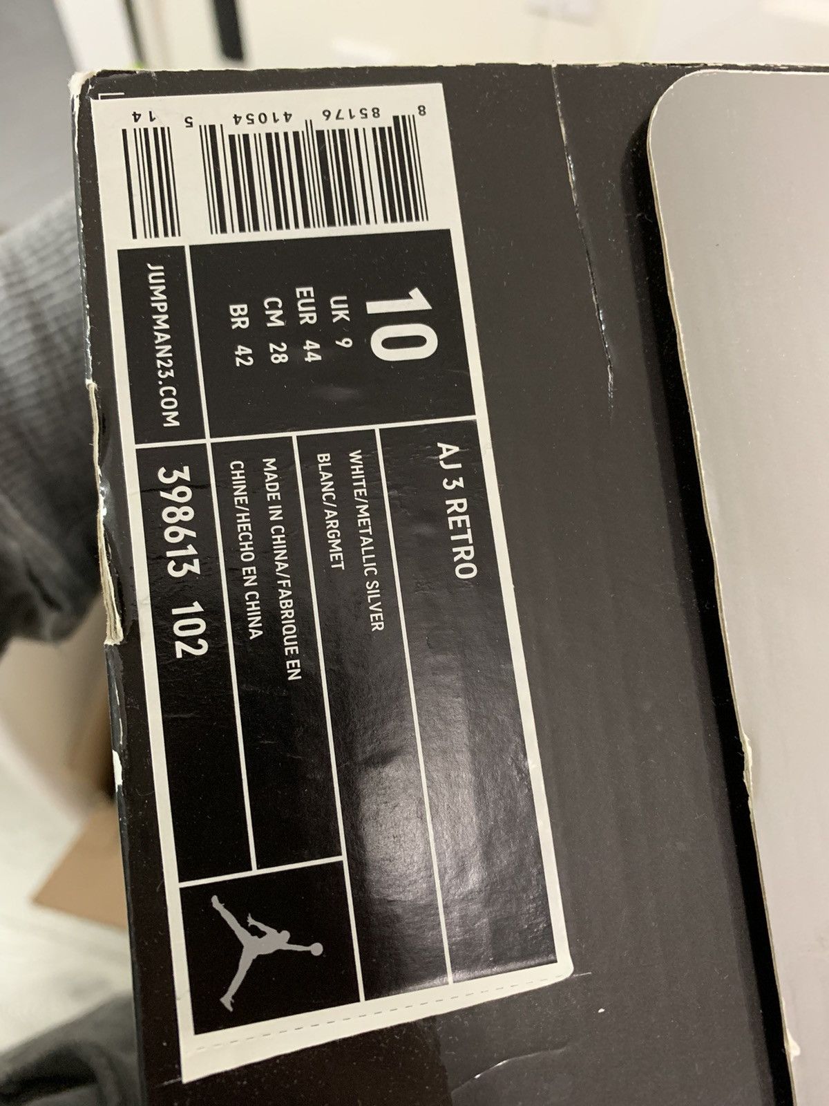 Jordan Brand Air Jordan 3 Retro Silver Anniversary 2010 Size US 10 / EU 43 - 20 Thumbnail