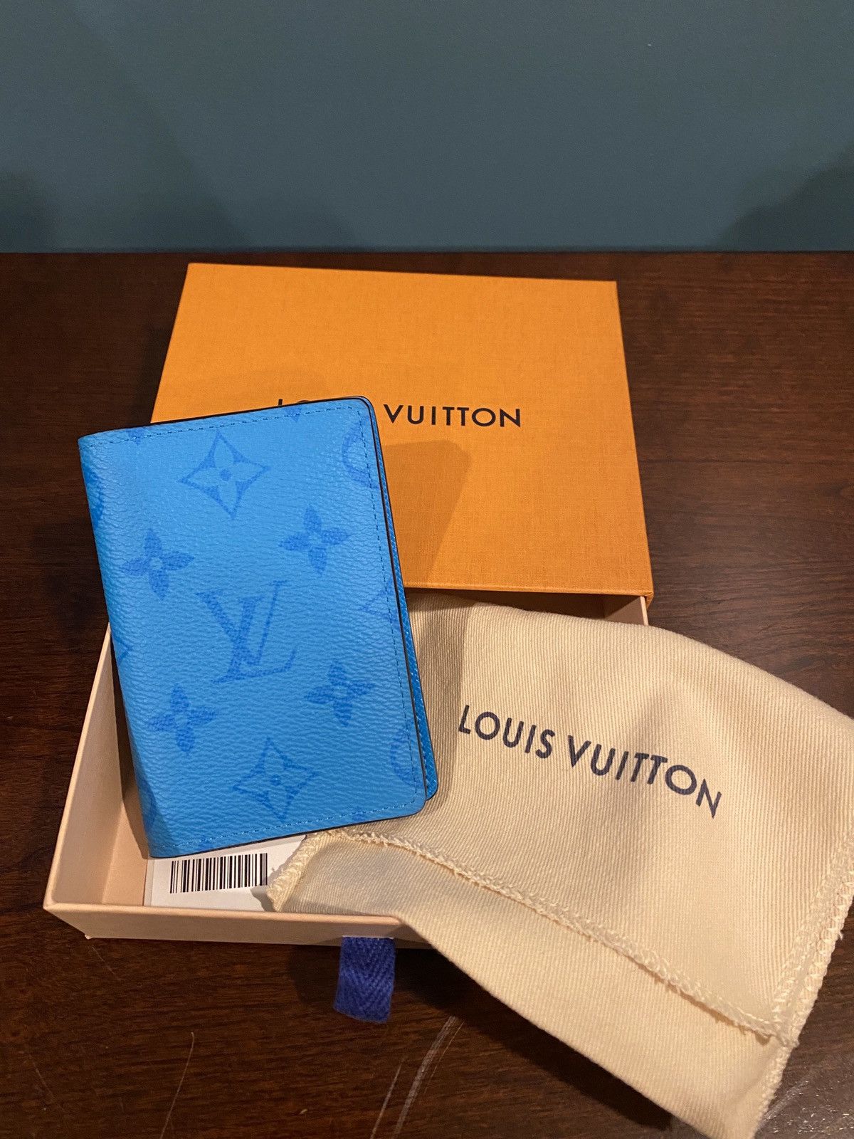 LOUIS VUITTON Taigarama Pocket Organizer NM Blue Lagoon 554855