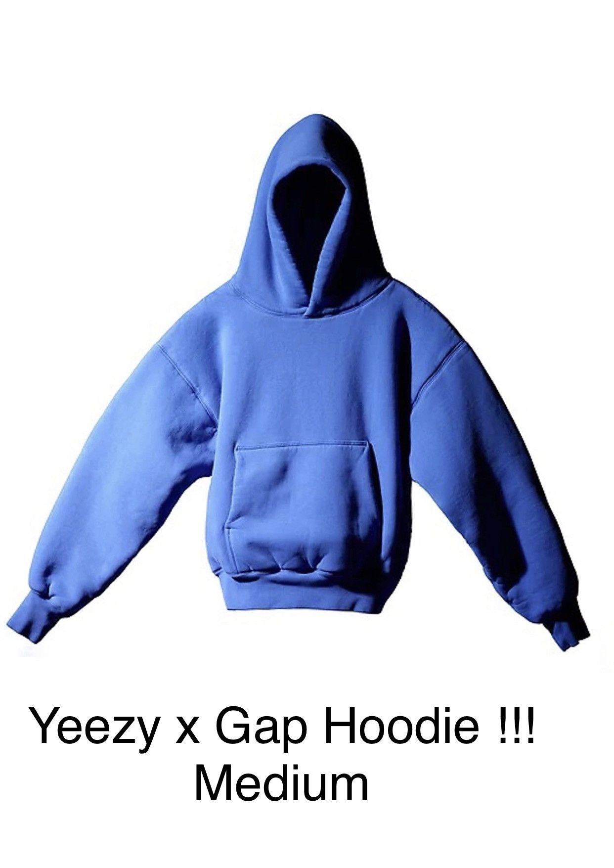 Yeezy x Gap Oversized Hoodie Blue Men Size 2024 Medium Brand New With Tags