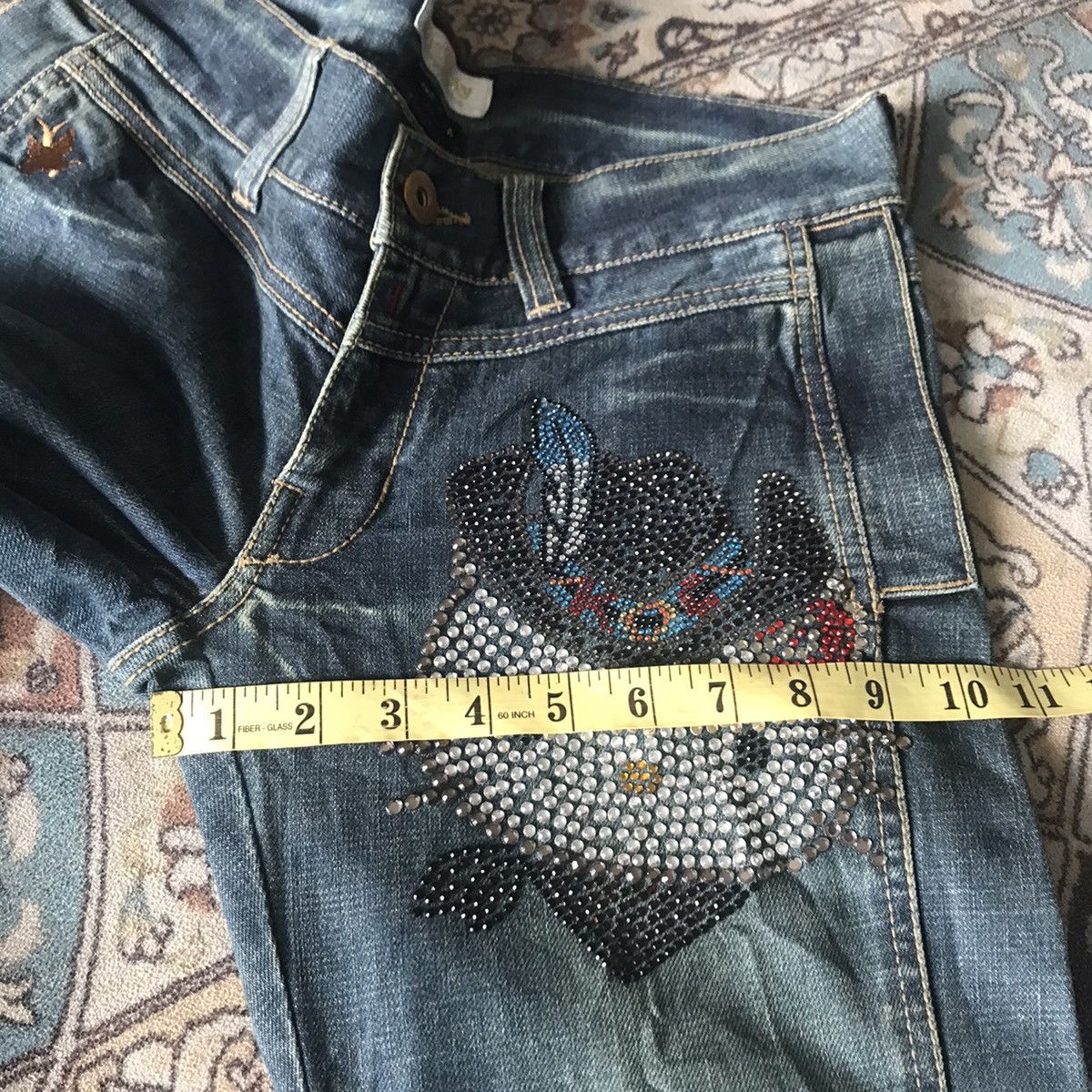 Japanese Brand Vintage Hello Kitty Denim Flare Jeans Size 29" - 19 Thumbnail
